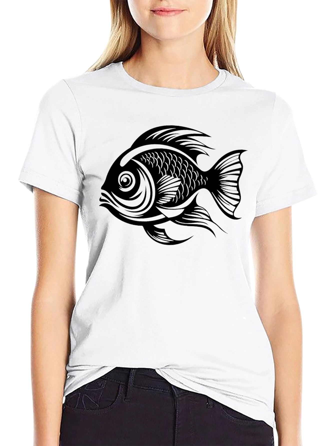 Black Fish Graphic Mens T-Shirt