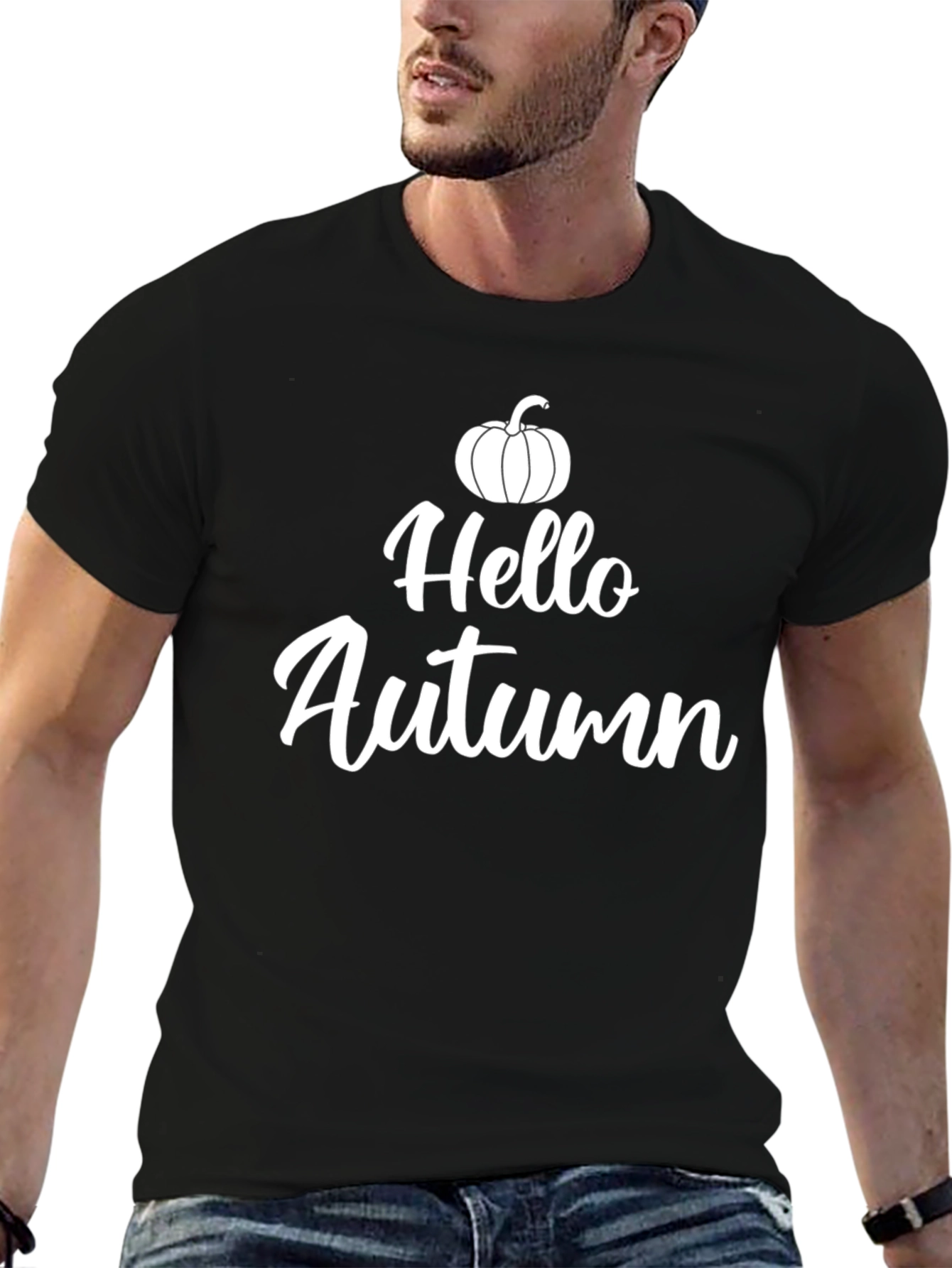 Hello Autumn Pumpkin Graphic T-Shirt