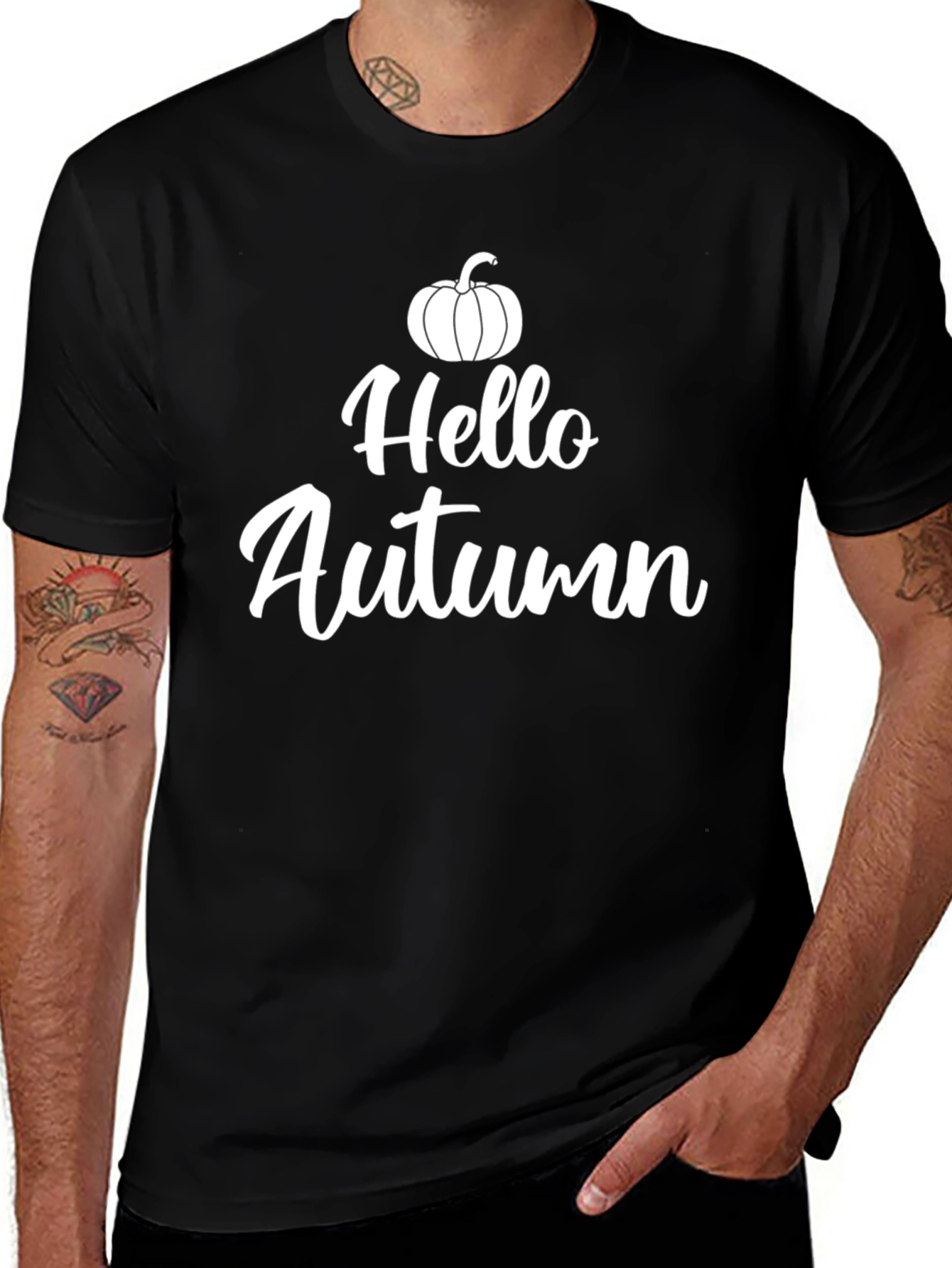 Hello Autumn Pumpkin Graphic T-Shirt