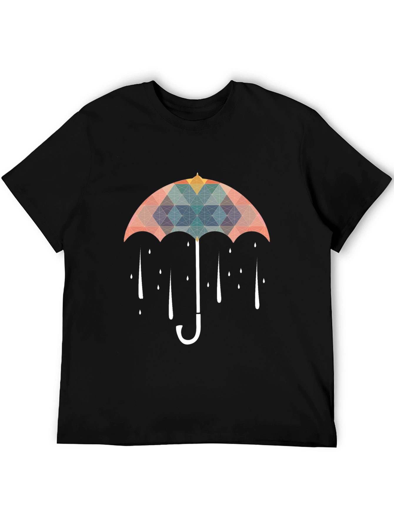 Geometric Umbrella Black T-Shirt