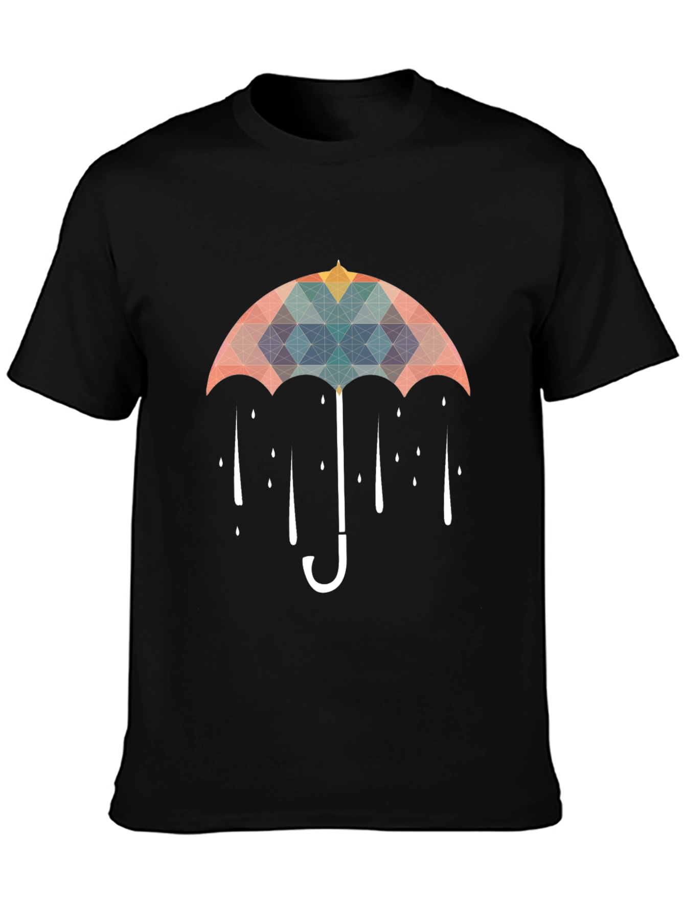Geometric Umbrella Black T-Shirt