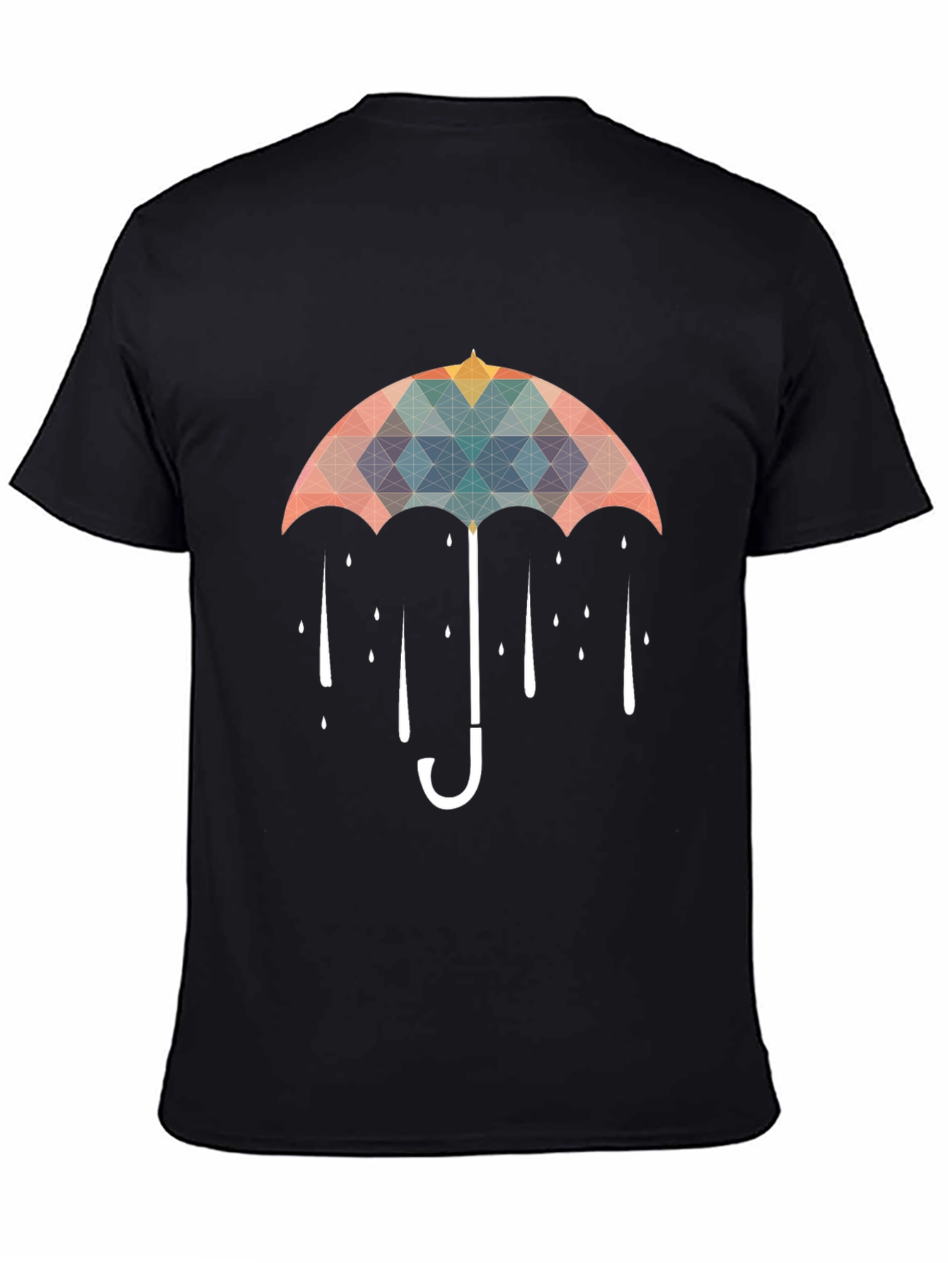 Geometric Umbrella Black T-Shirt