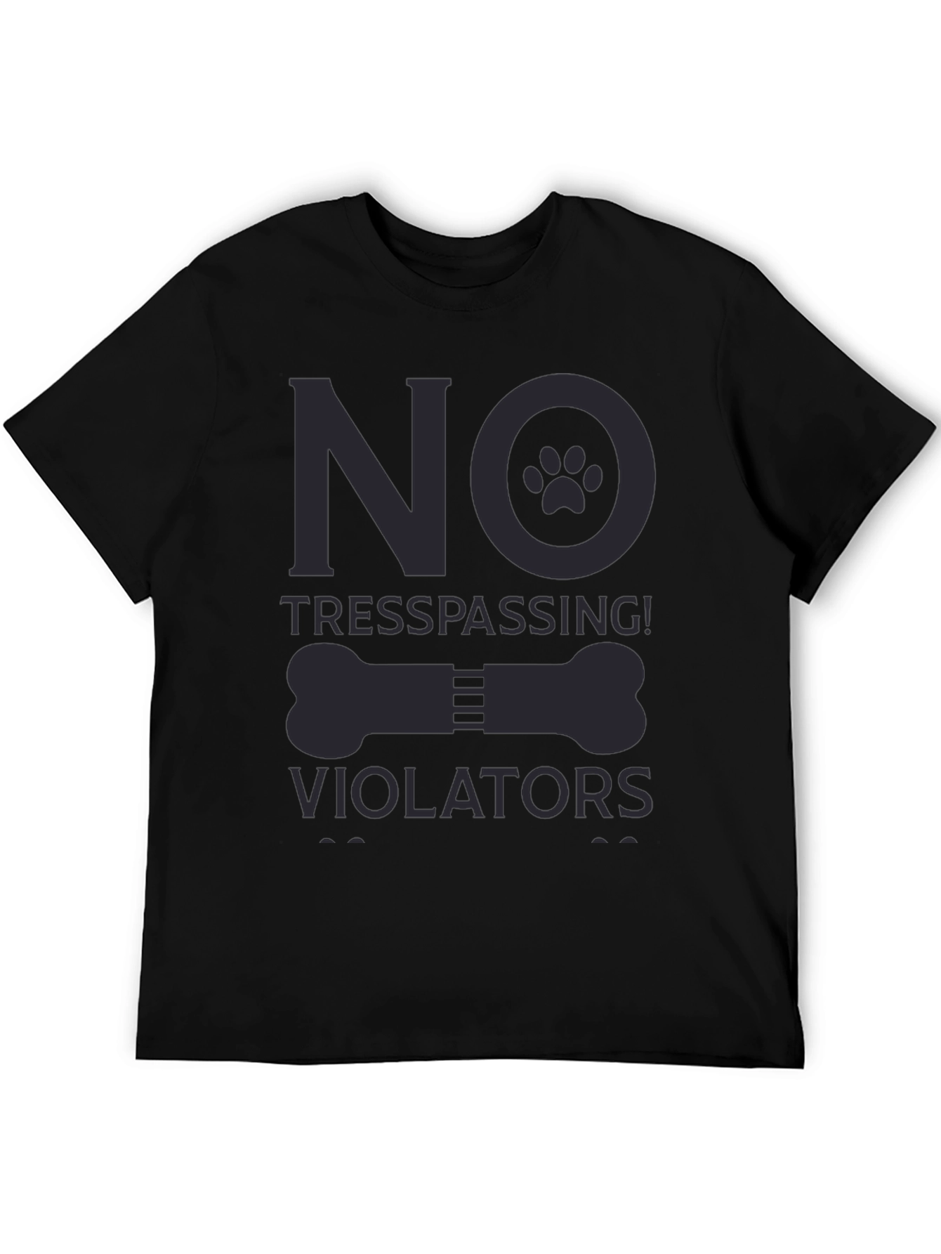 No Trespassing Dog Paw Bone Graphic Tee