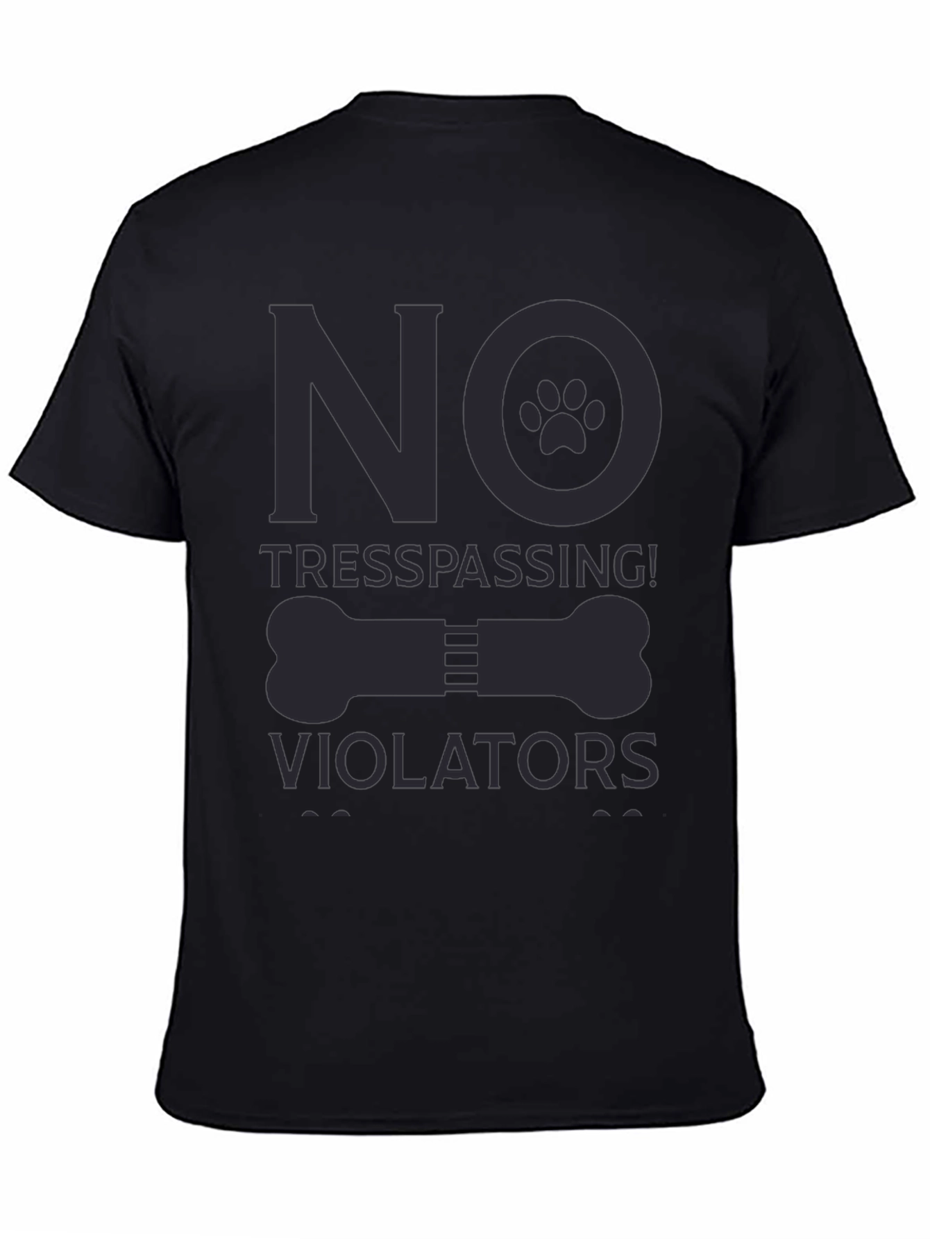 No Trespassing Dog Paw Bone Graphic Tee