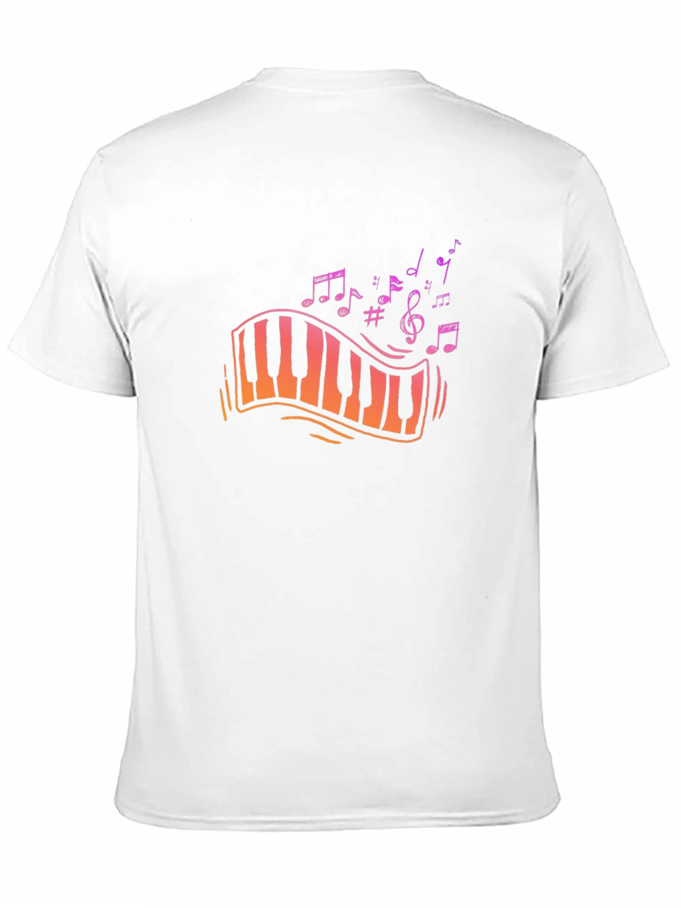 Musical Piano Key Design Black T-Shirt