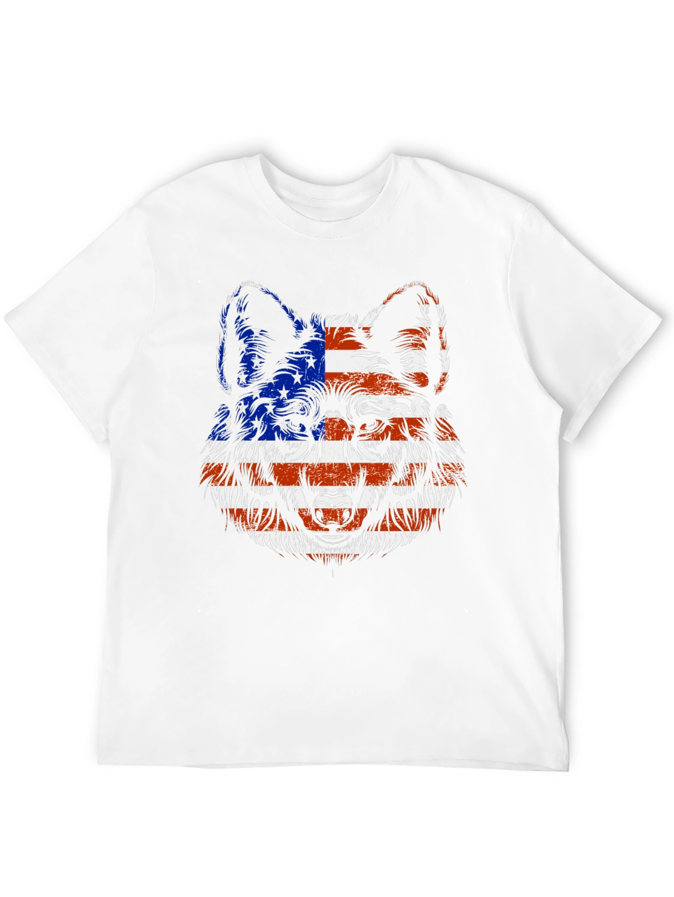 American Flag Wolf Graphic T-Shirt