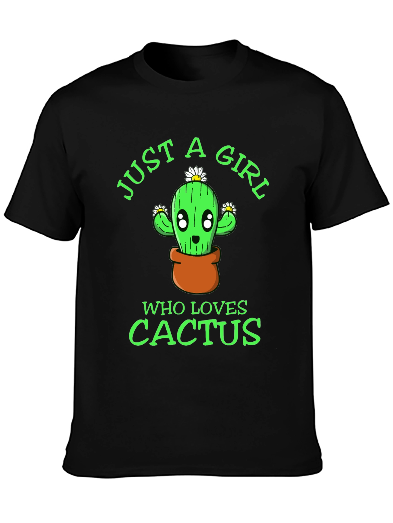 Just A Girl Who Loves Cactus Graphic T-Shirt