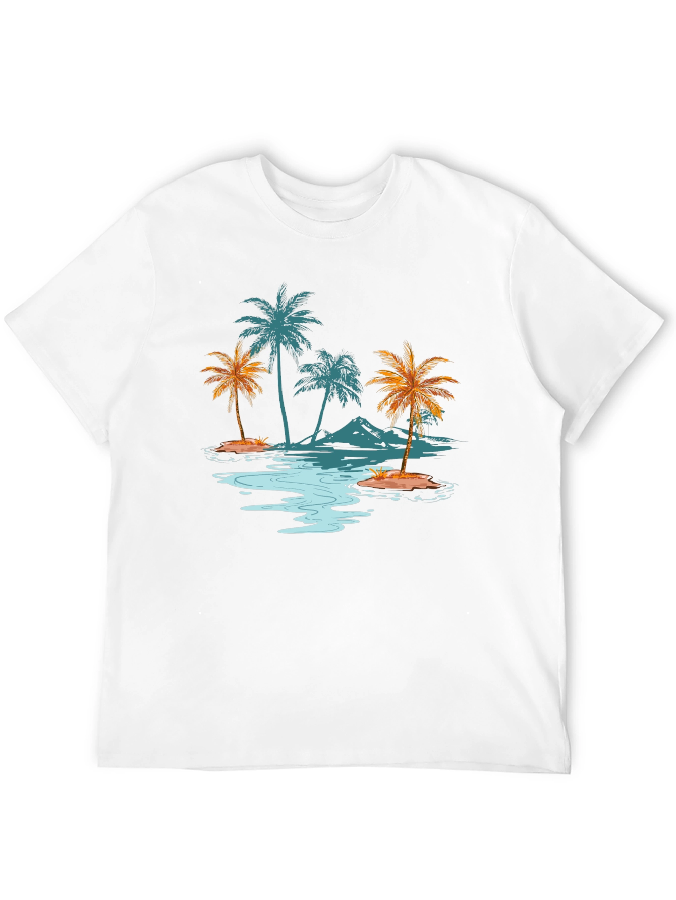 Tropical Palm Tree Island Graphic T-Shirt
