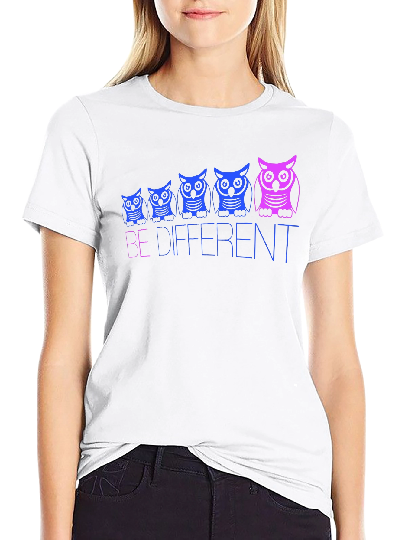 Be Different Owl Graphic Tee - Black