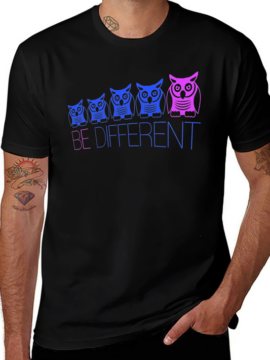 Be Different Owl Graphic Tee - Black