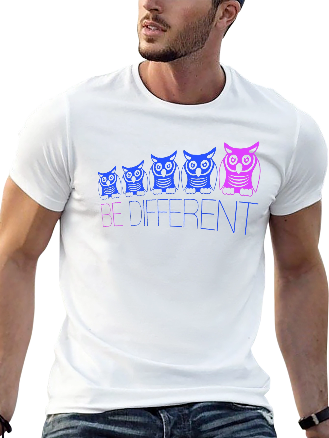 Be Different Owl Graphic Tee - Black
