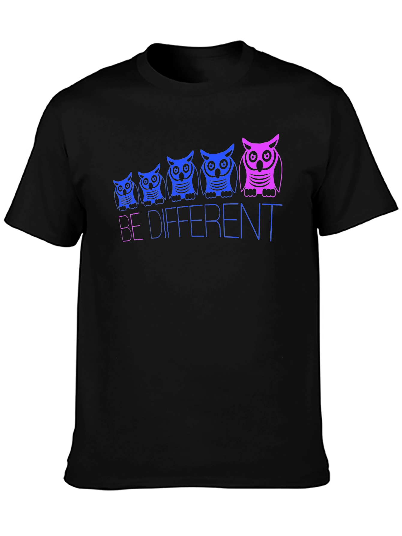 Be Different Owl Graphic Tee - Black