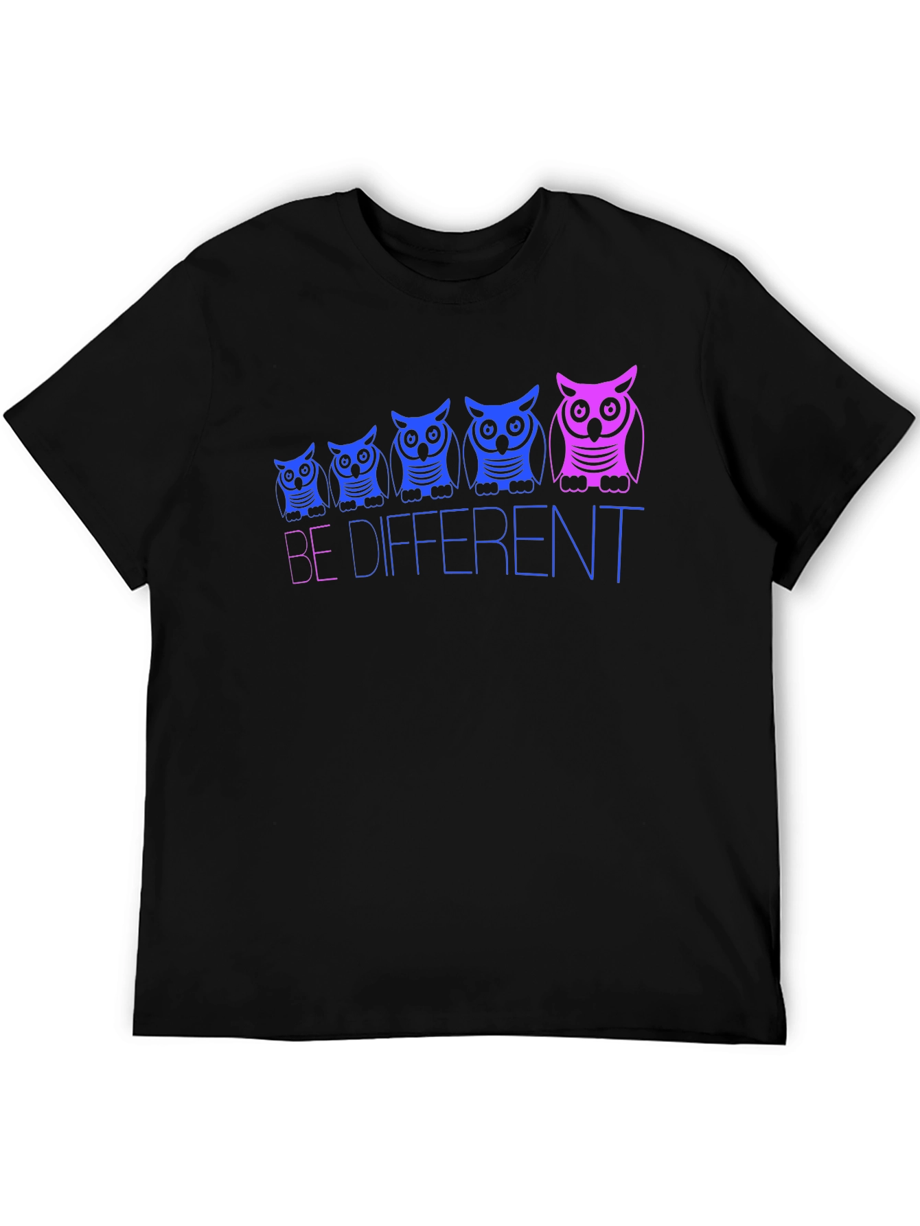 Be Different Owl Graphic Tee - Black