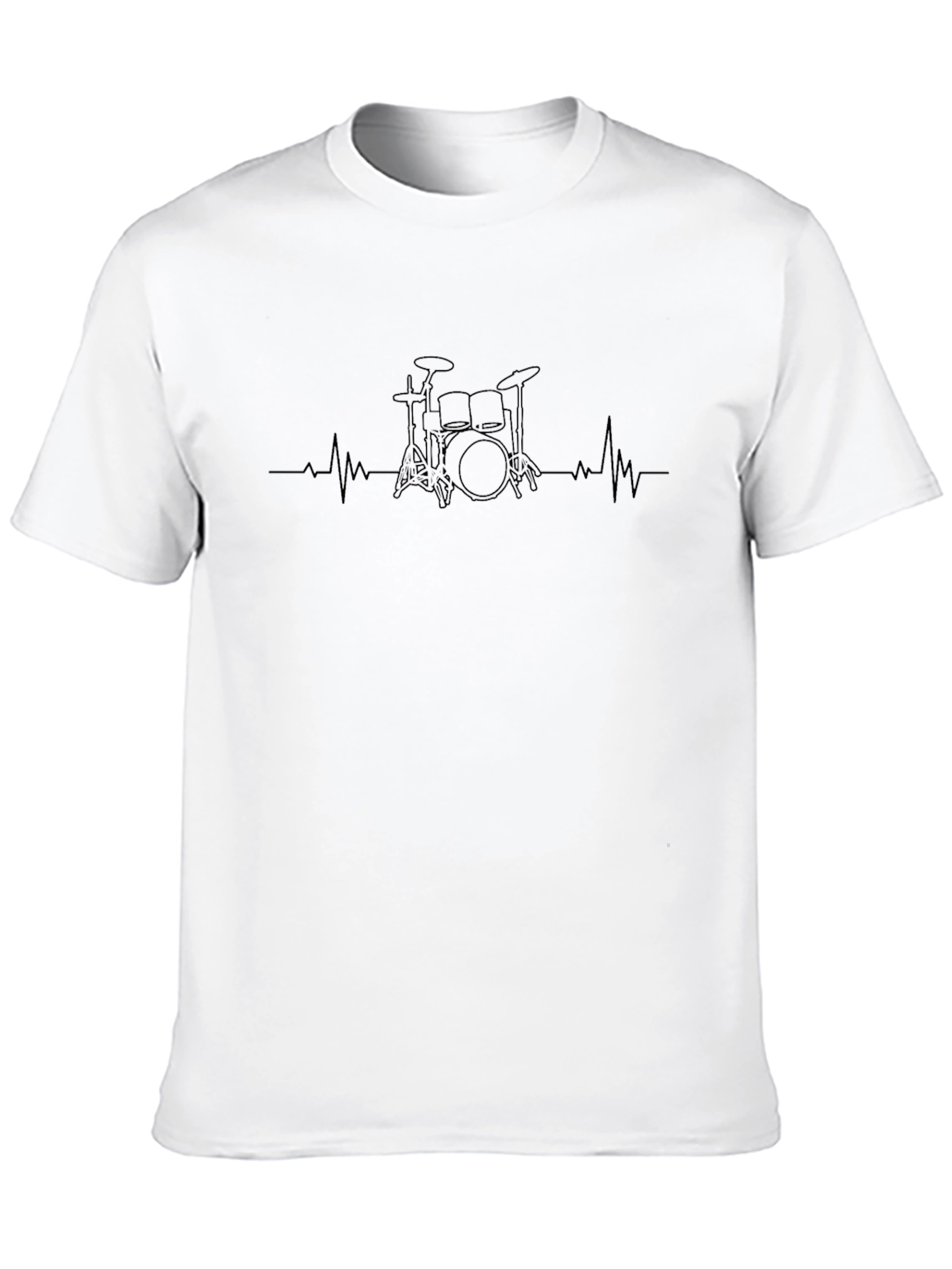 Drum Beat Heartbeat Graphic Tee - Black