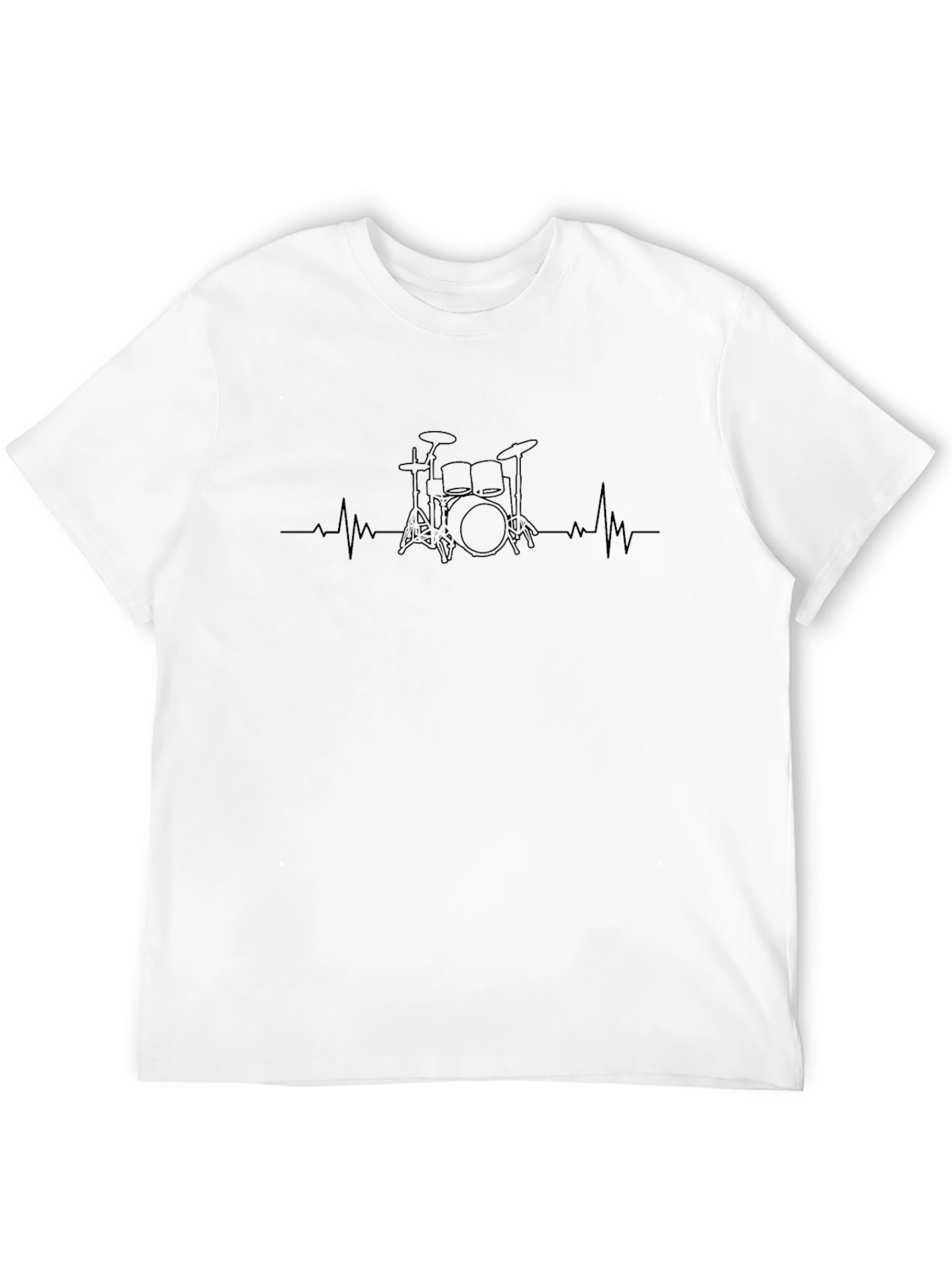 Drum Beat Heartbeat Graphic Tee - Black