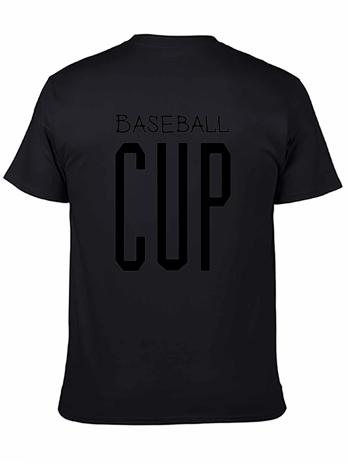 Baseball Cup Graphic Tee - Mens Black T-Shirt
