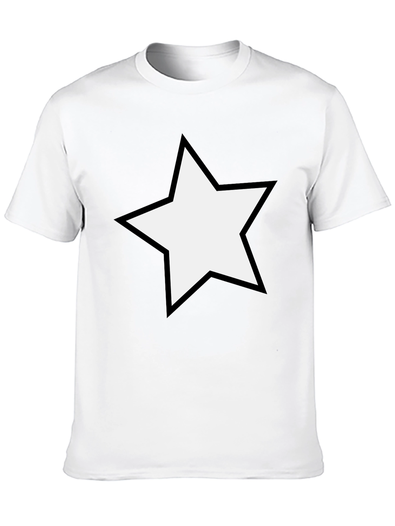 Black T-Shirt with White Star Design