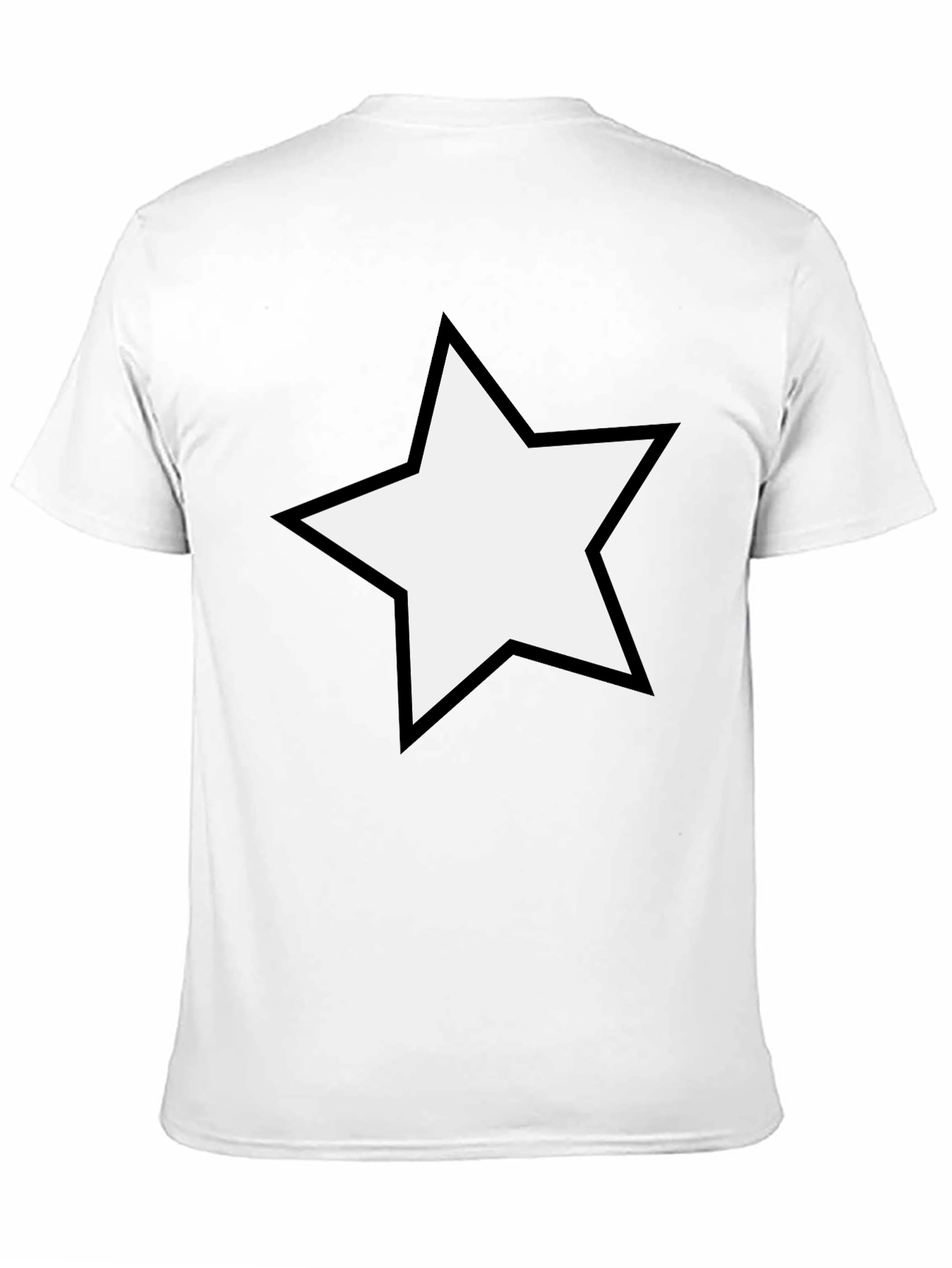 Black T-Shirt with White Star Design