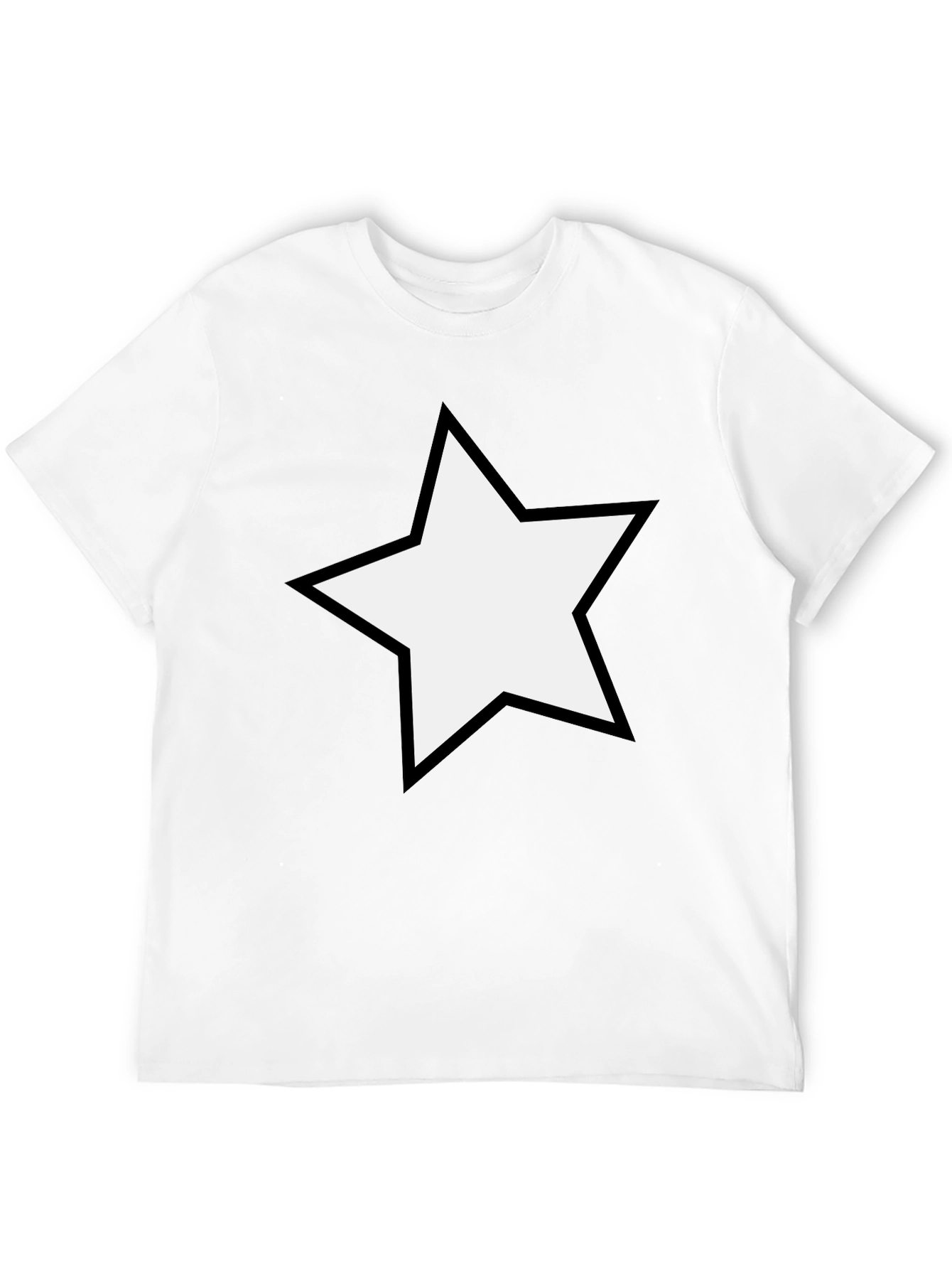 Black T-Shirt with White Star Design