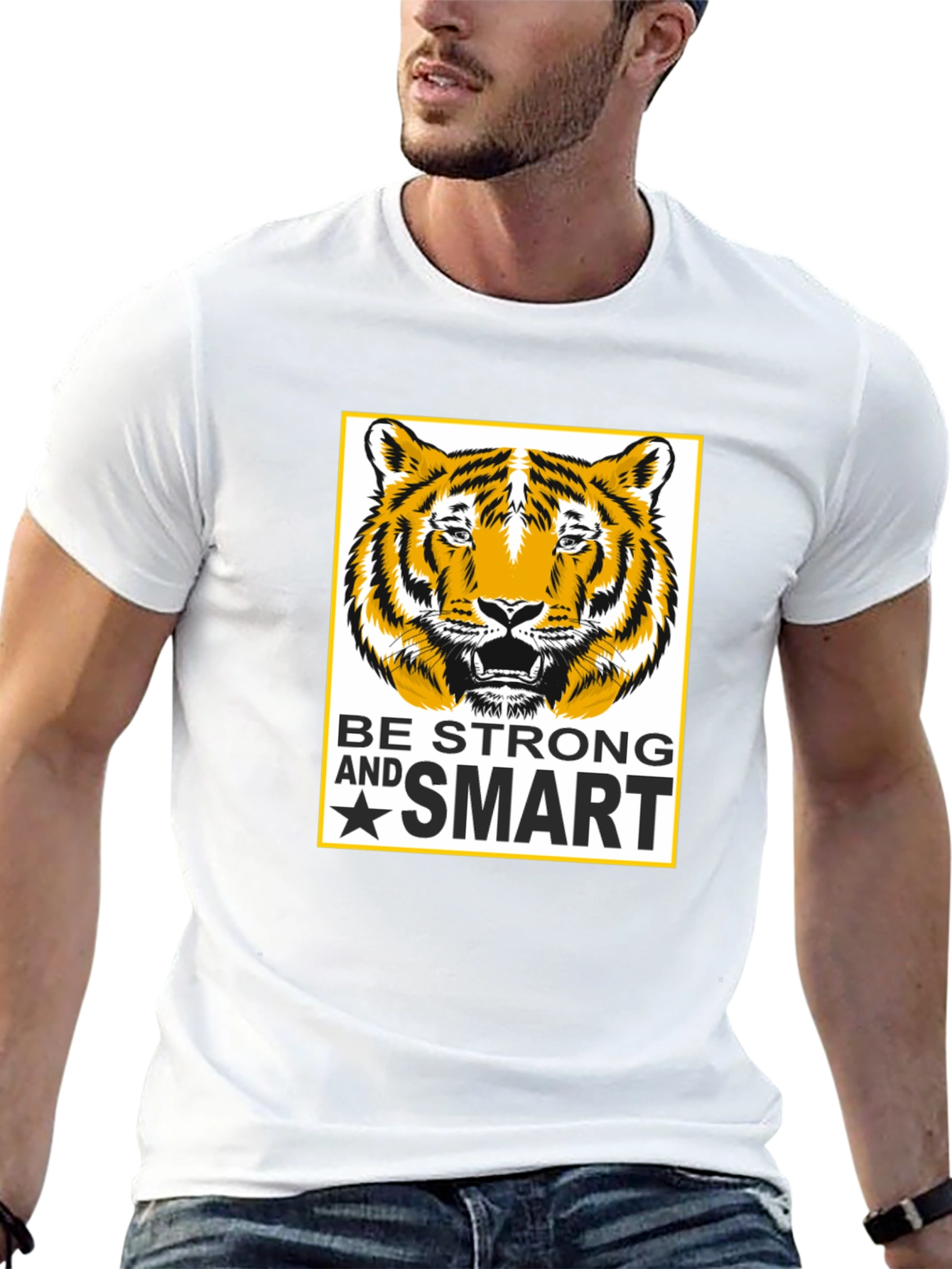 Be Strong and Smart Tiger Graphic Tee