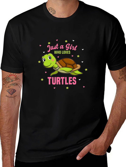 Just a Girl Who Loves Turtles Black T-Shirt