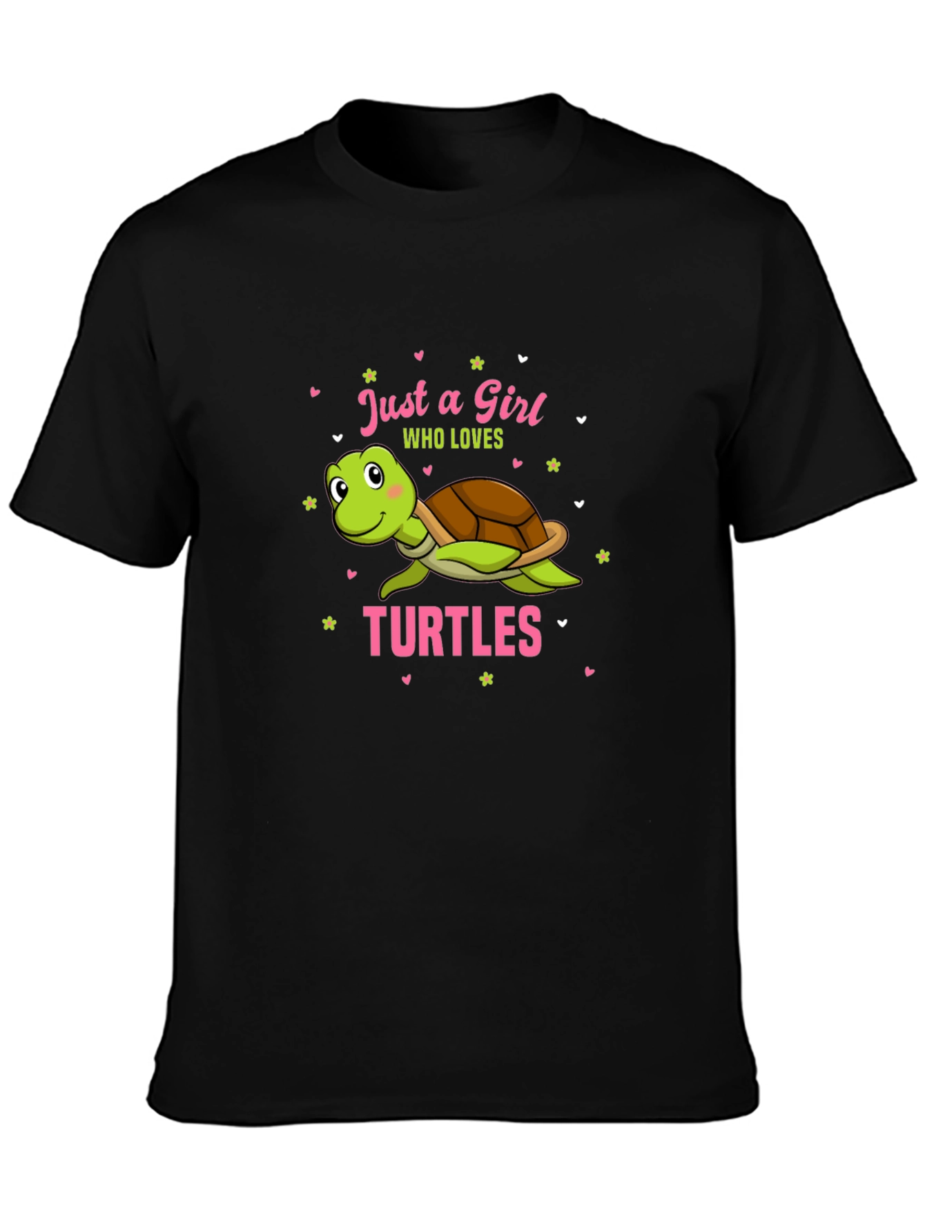 Just a Girl Who Loves Turtles Black T-Shirt