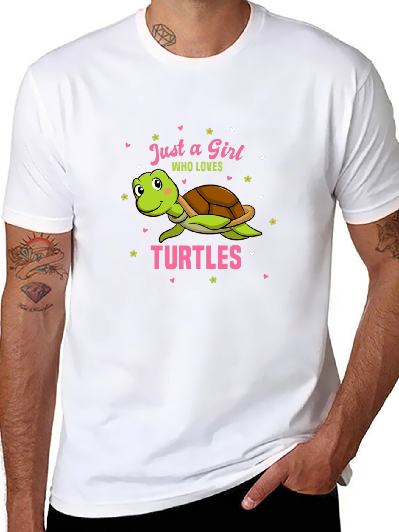 Just a Girl Who Loves Turtles Black T-Shirt