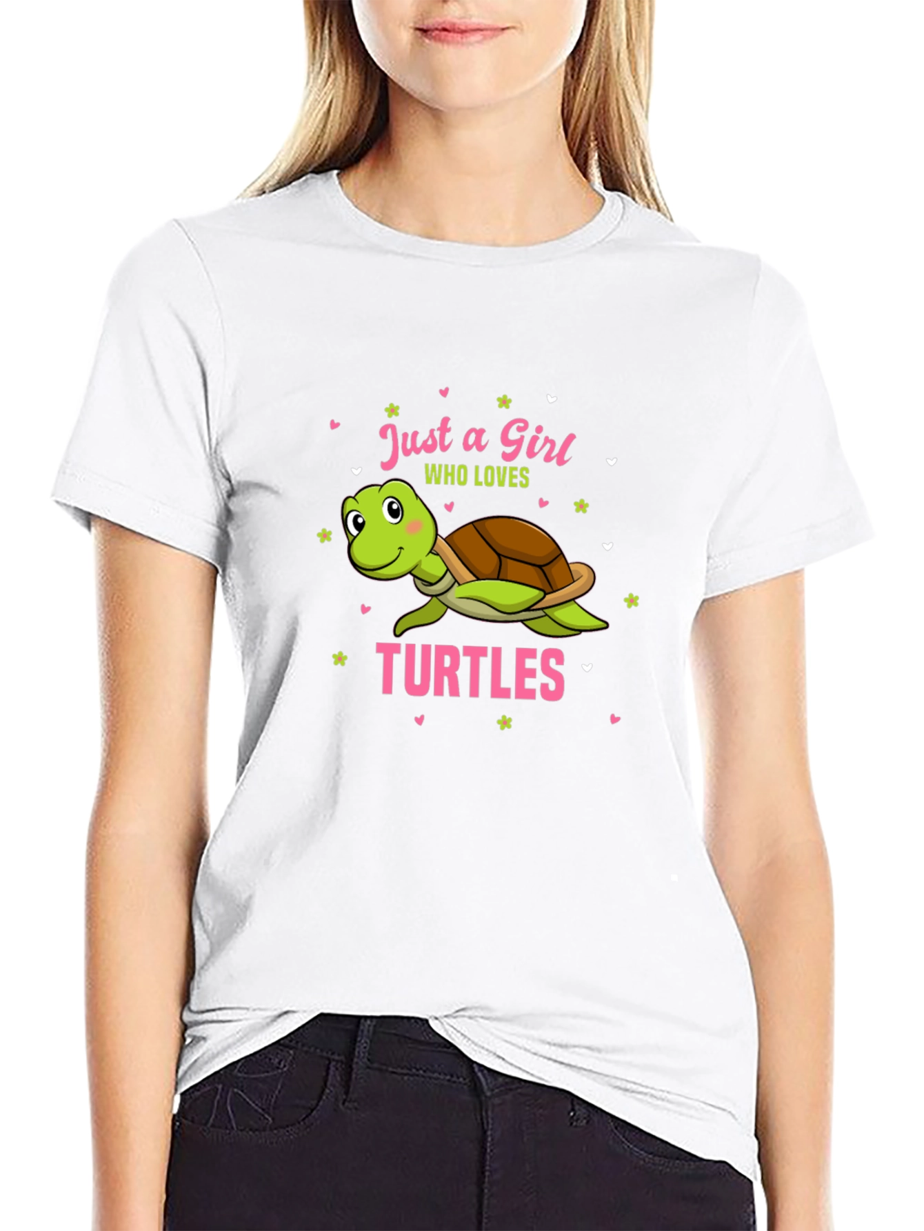 Just a Girl Who Loves Turtles Black T-Shirt