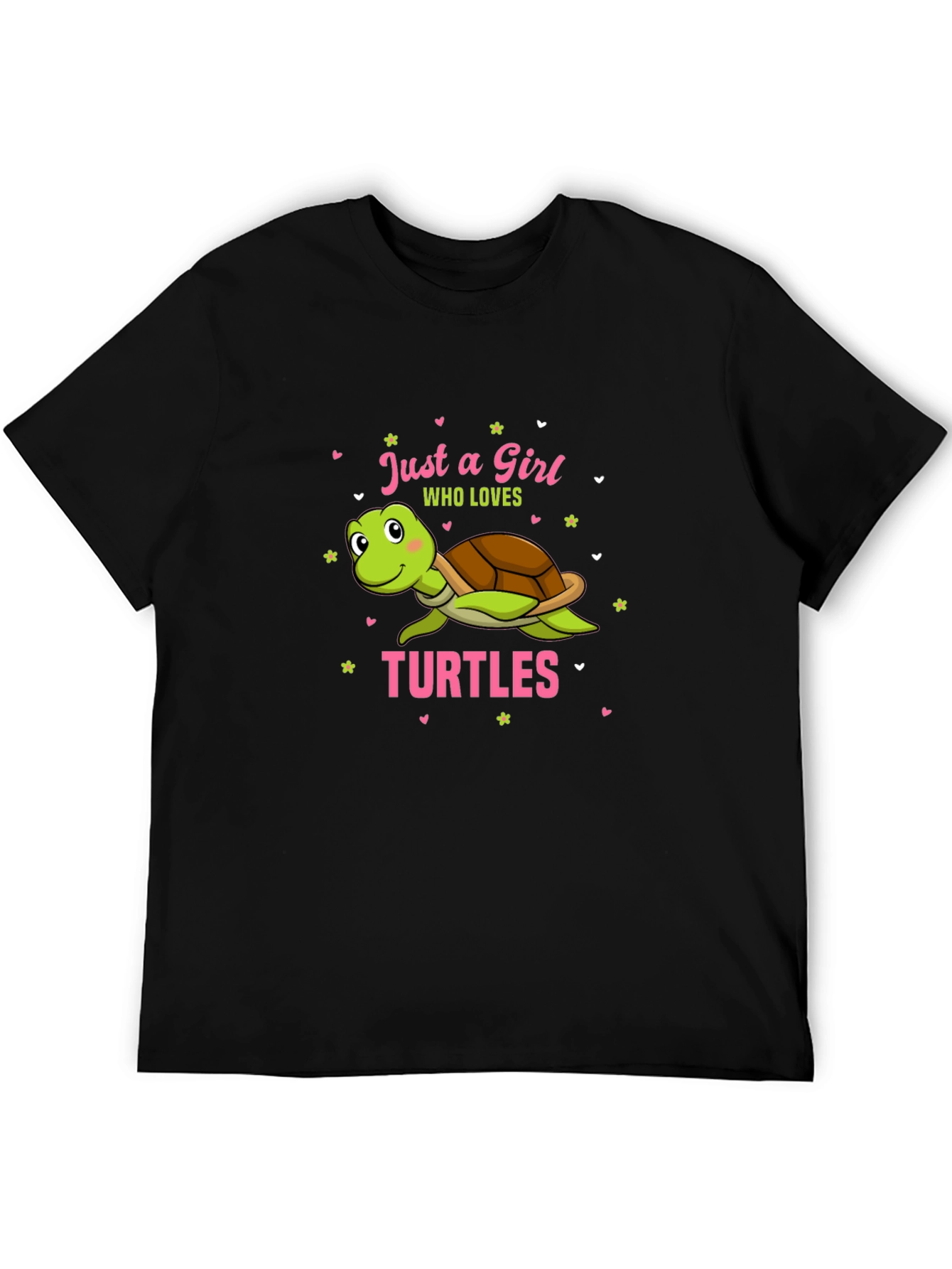 Just a Girl Who Loves Turtles Black T-Shirt