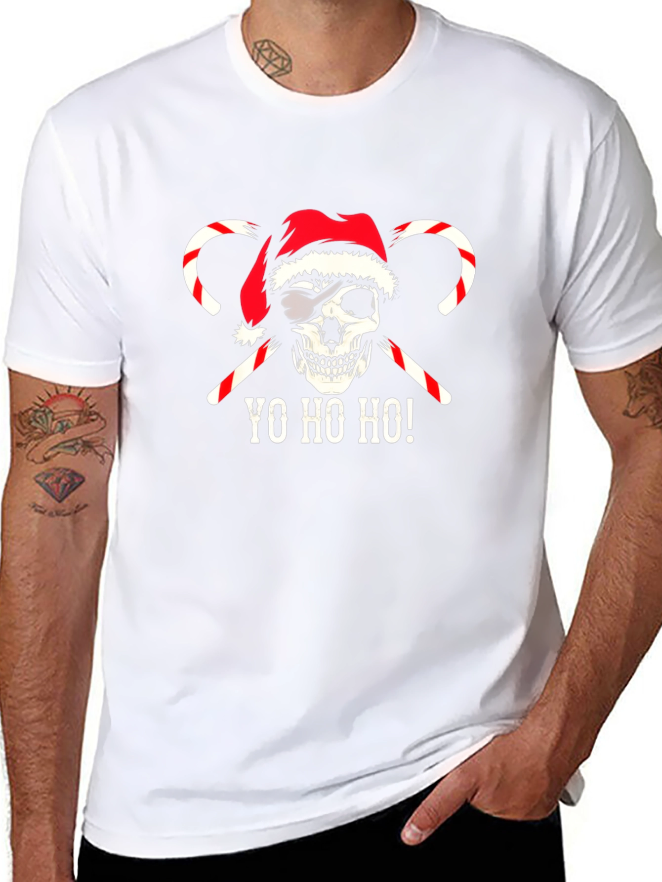 Christmas Skull Pirate T-Shirt - Yo Ho Ho!