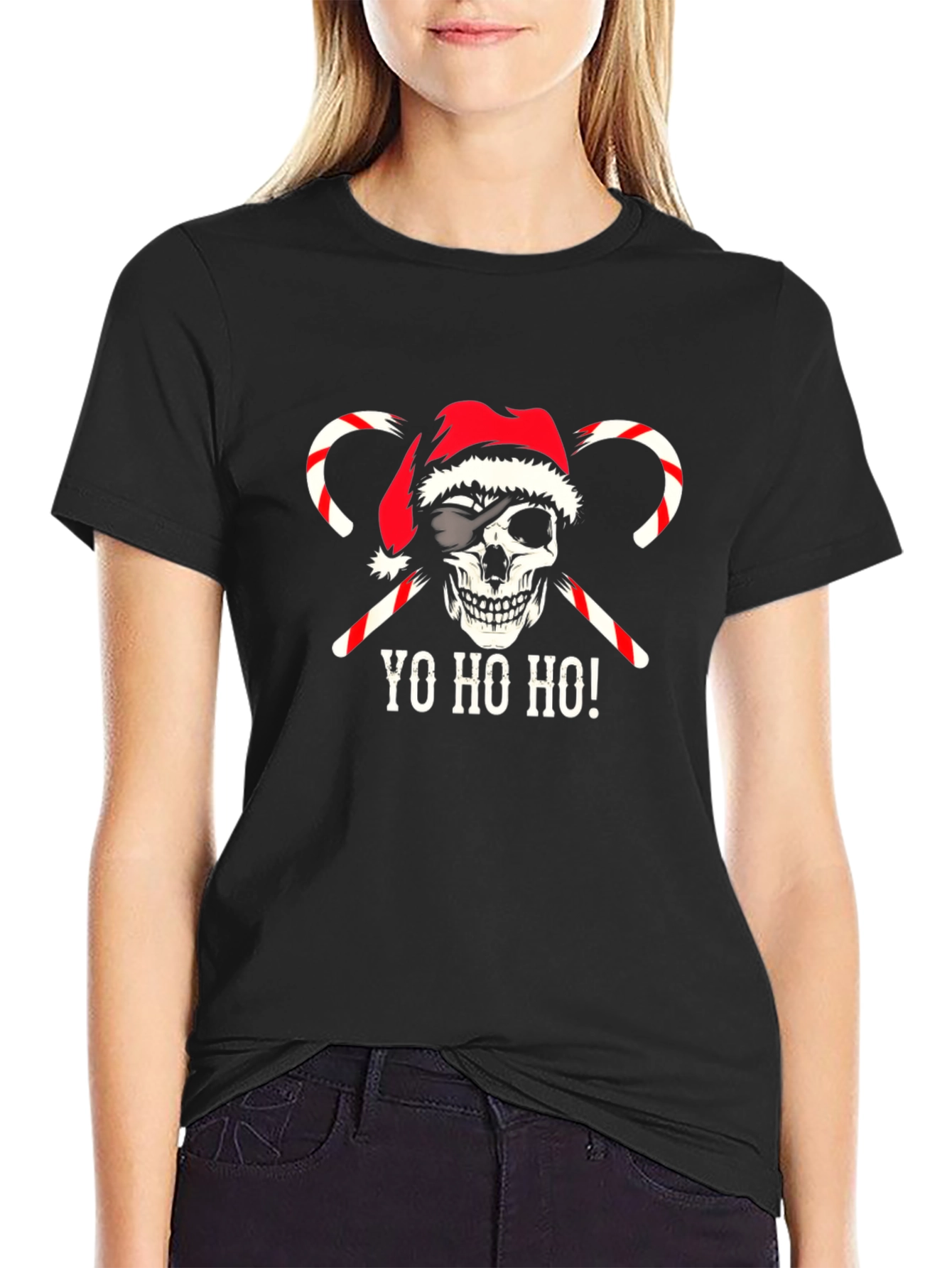 Christmas Skull Pirate T-Shirt - Yo Ho Ho!