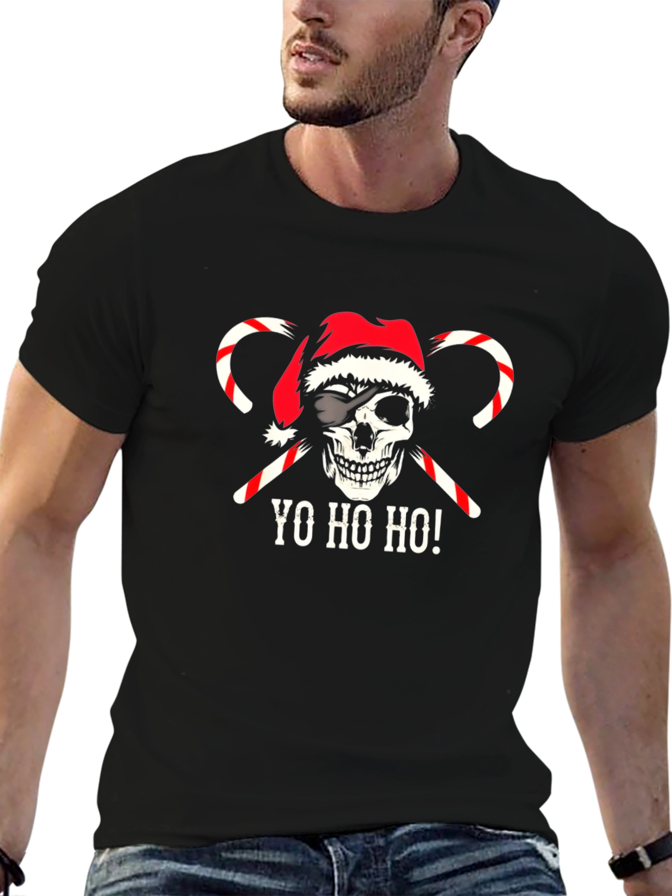 Christmas Skull Pirate T-Shirt - Yo Ho Ho!