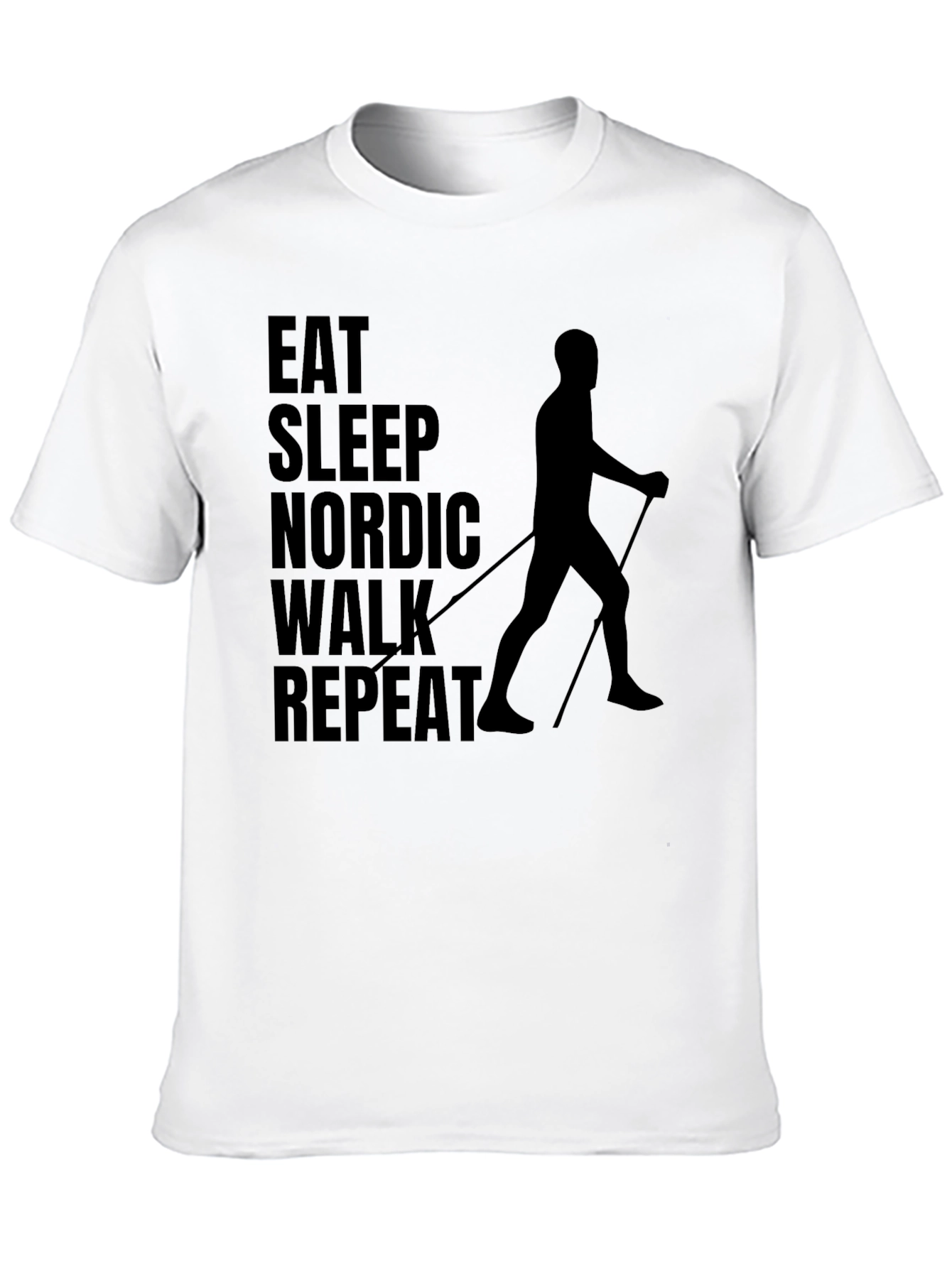 Eat Sleep Nordic Walk Repeat Black T-Shirt