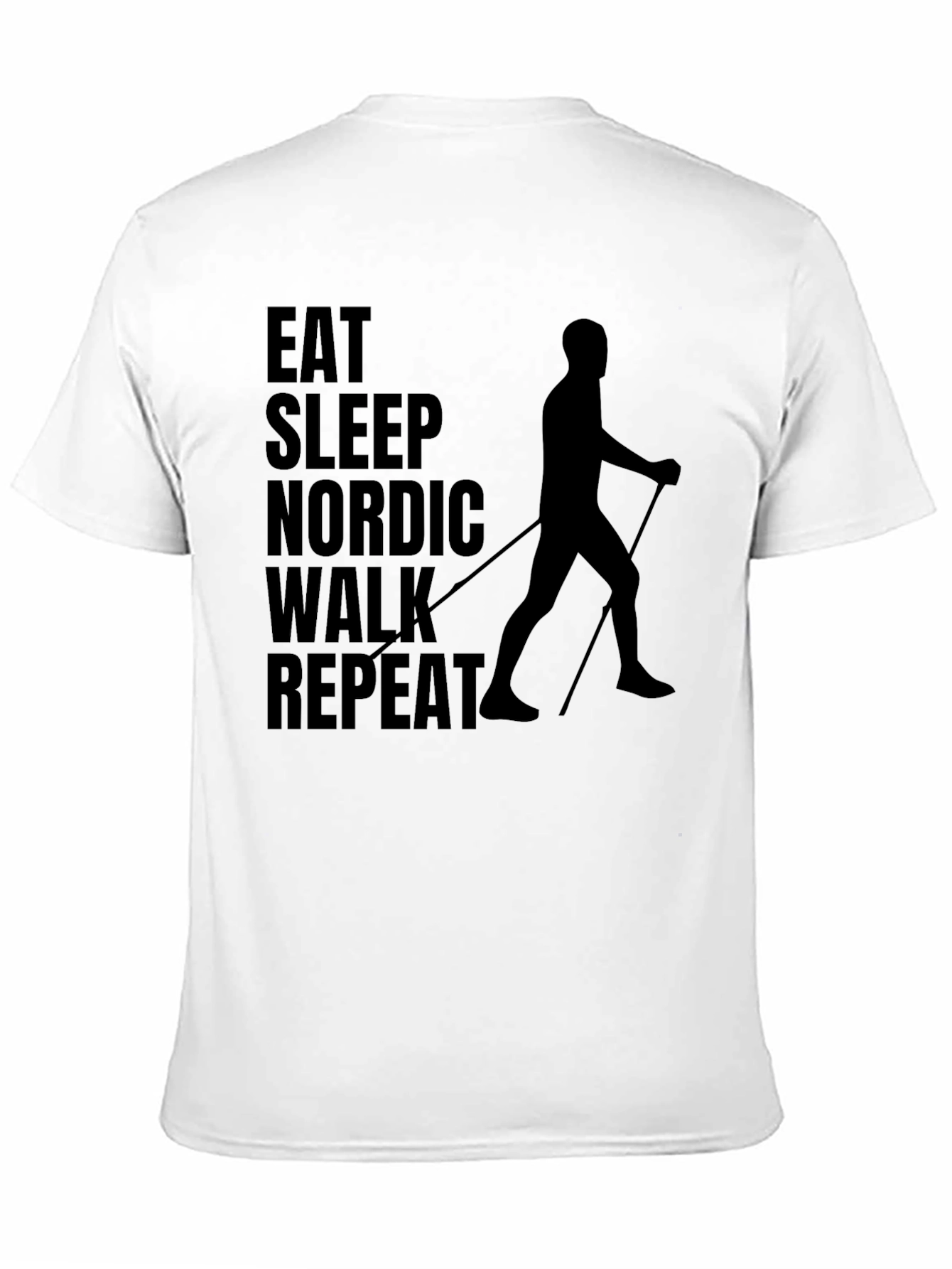 Eat Sleep Nordic Walk Repeat Black T-Shirt