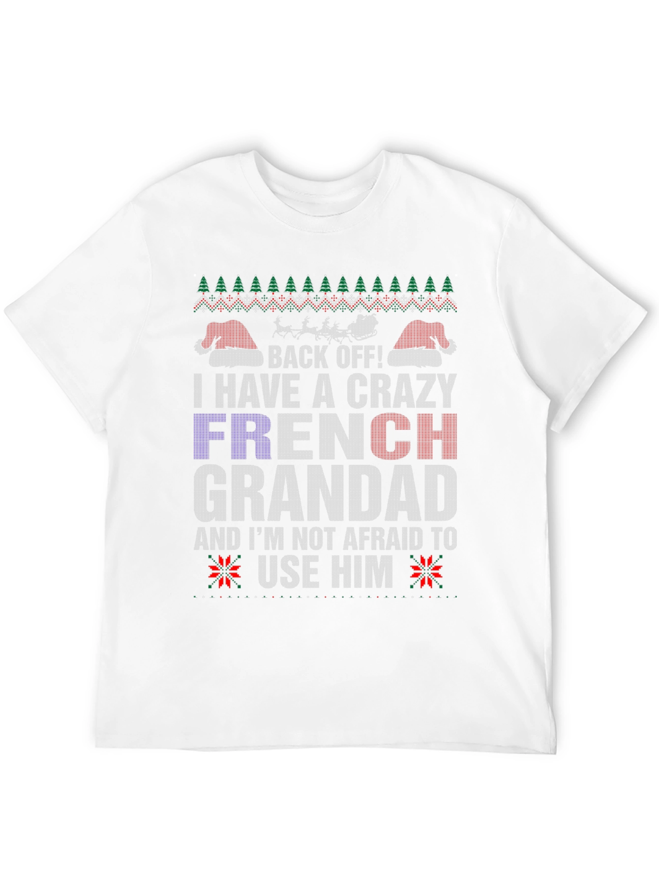 Crazy French Grandad Christmas T-Shirt