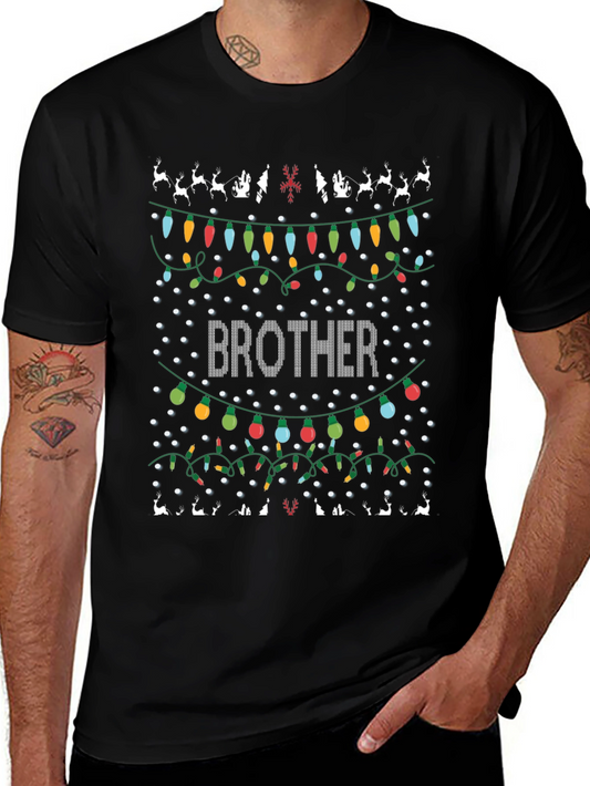 Brother Christmas Lights Graphic T-Shirt