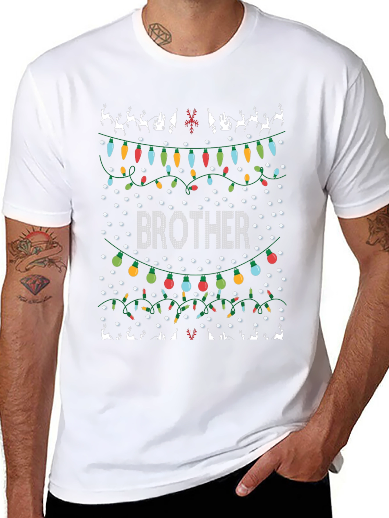 Brother Christmas Lights Graphic T-Shirt