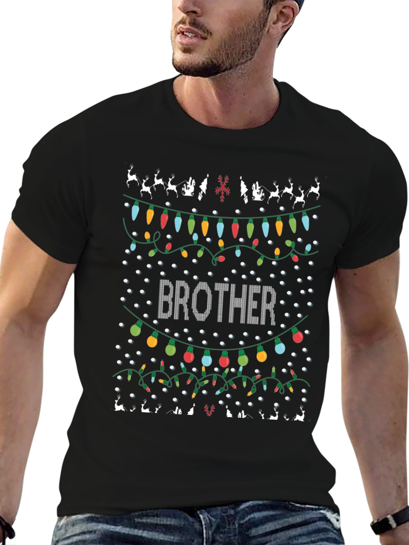 Brother Christmas Lights Graphic T-Shirt
