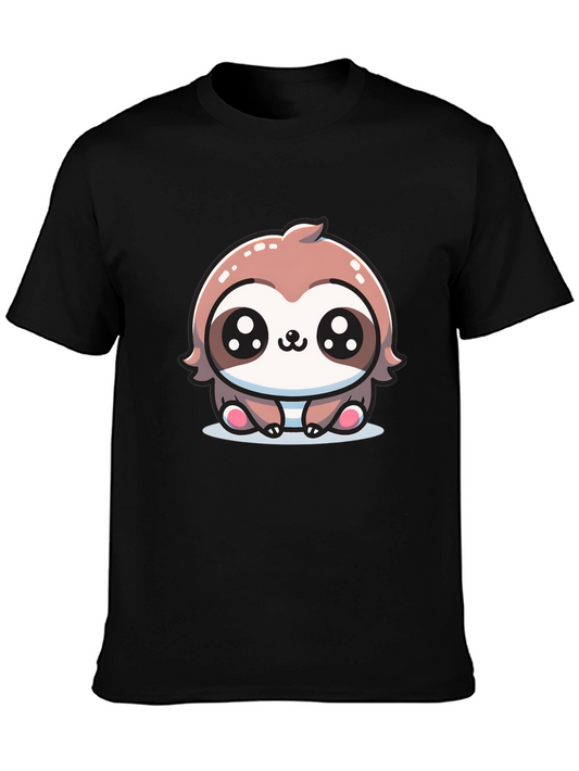 Cute Sloth Graphic Tee - Unisex Black T-Shirt