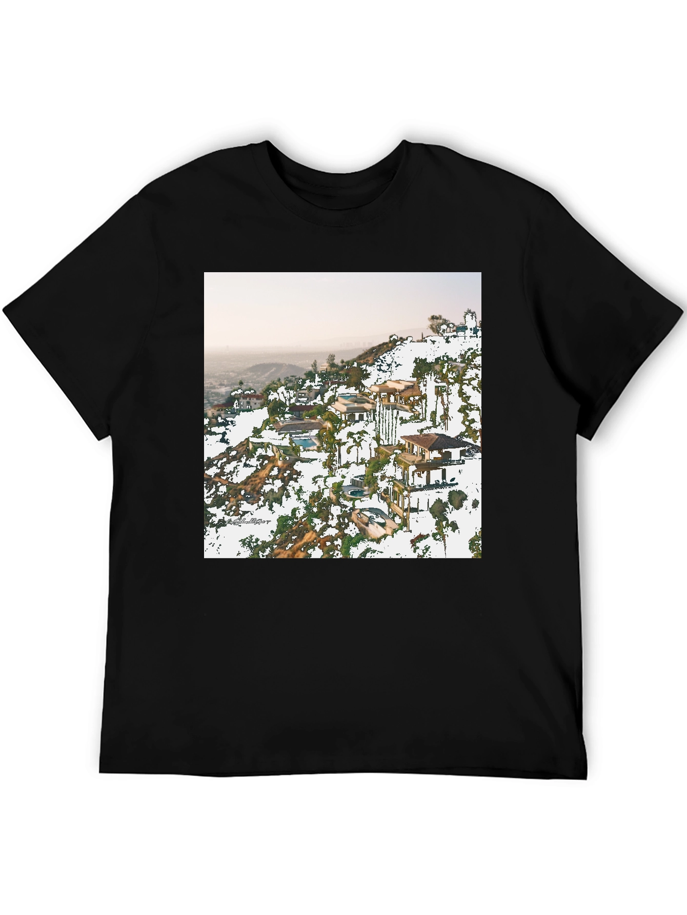 Hillside Homes Black Graphic T-Shirt