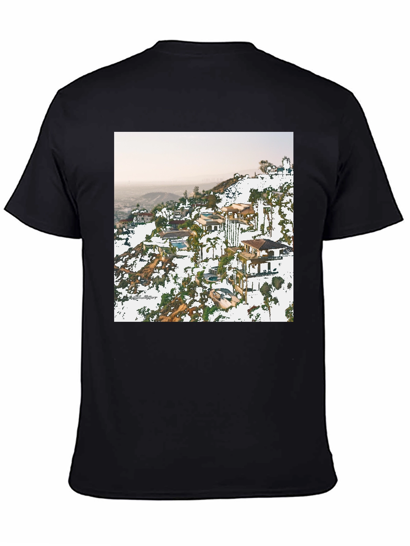 Hillside Homes Black Graphic T-Shirt