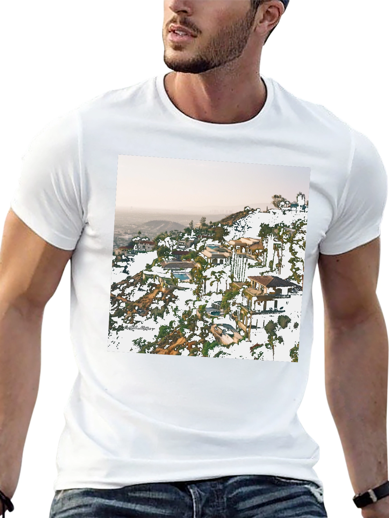 Hillside Homes Black Graphic T-Shirt