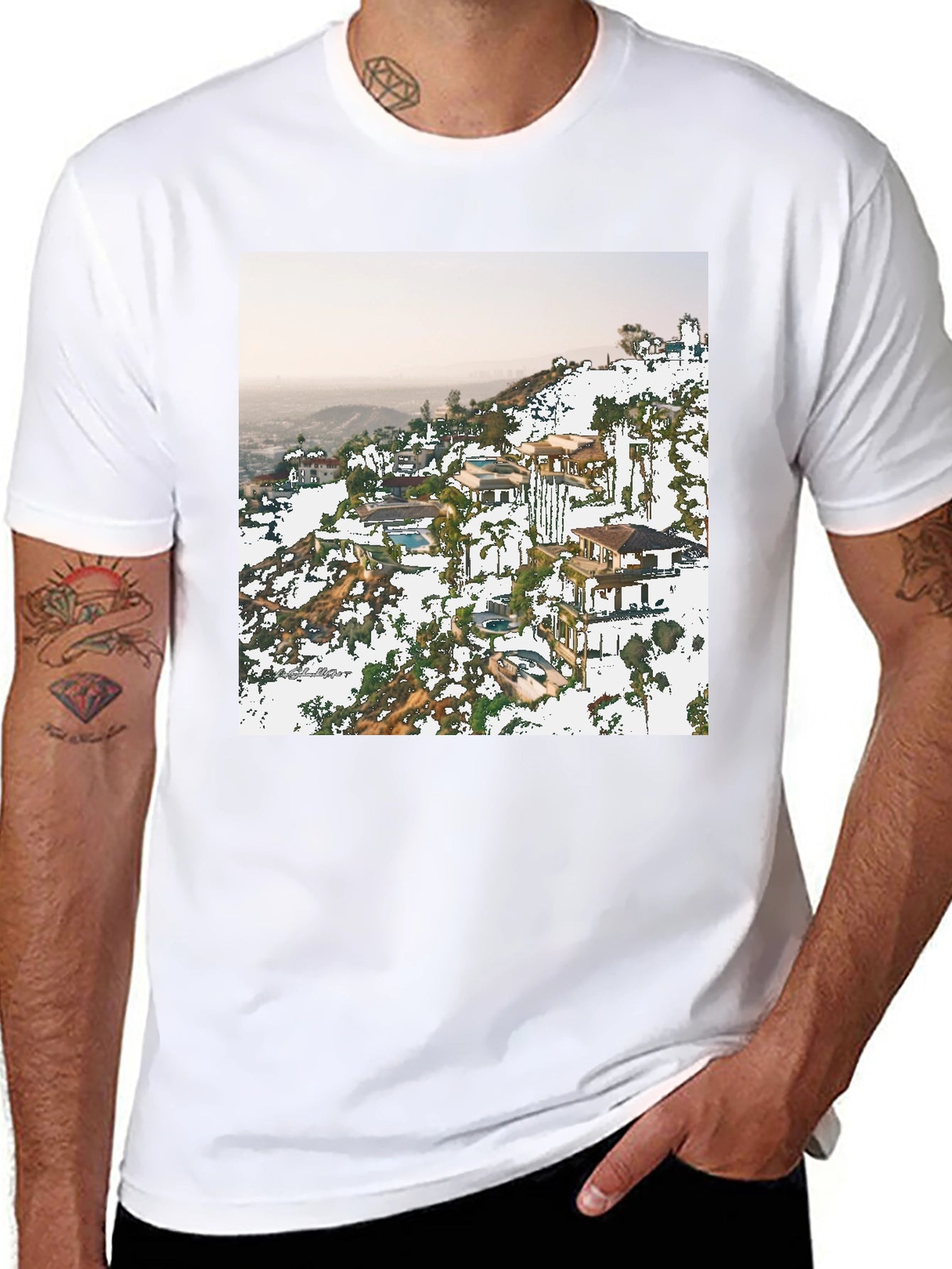 Hillside Homes Black Graphic T-Shirt