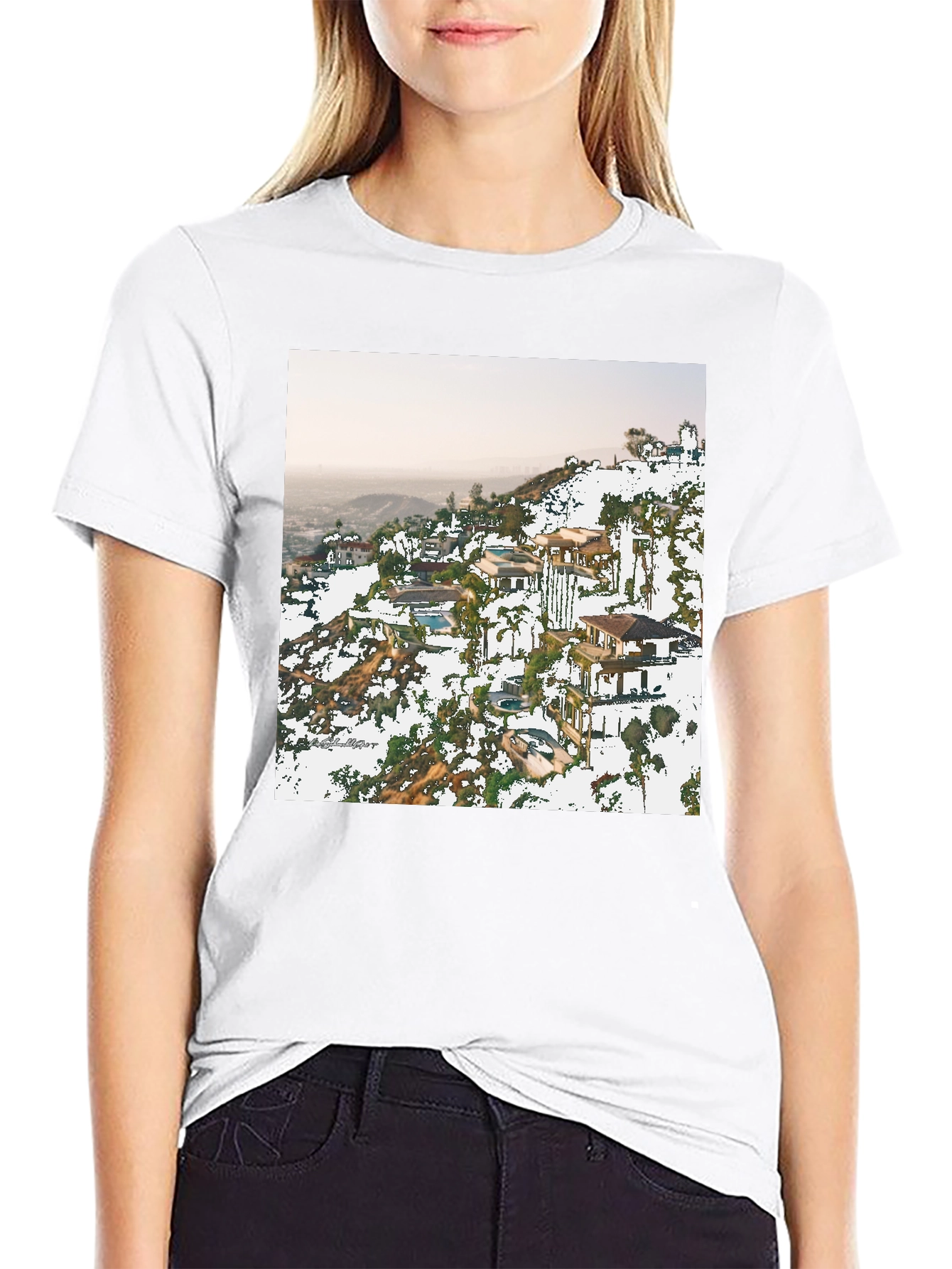 Hillside Homes Black Graphic T-Shirt