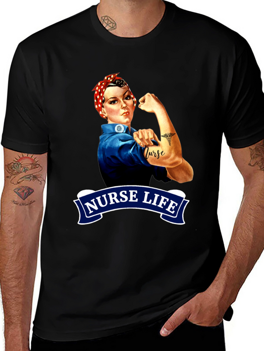 Nurse Life Rosie the Riveter Graphic Tee