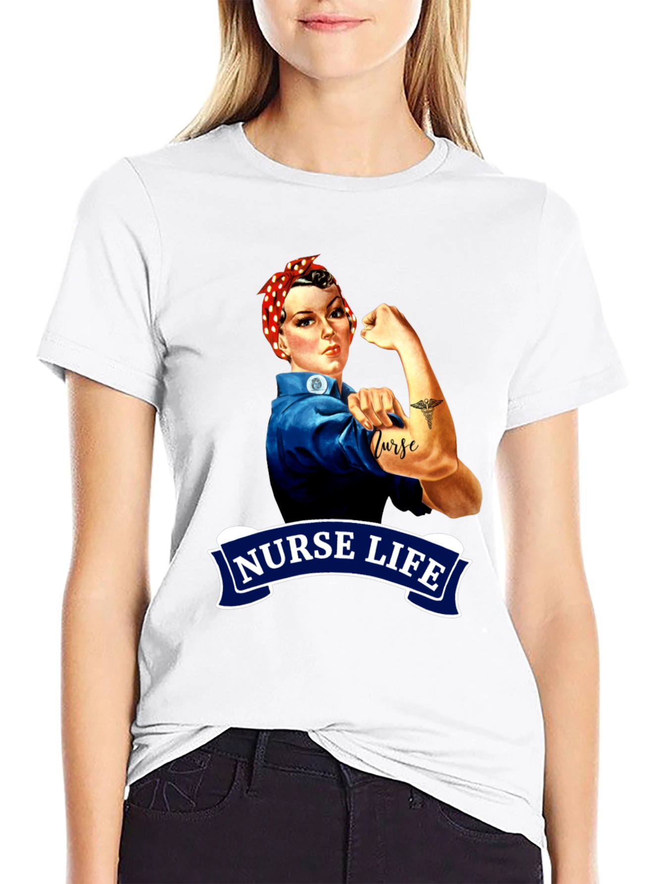 Nurse Life Rosie the Riveter Graphic Tee