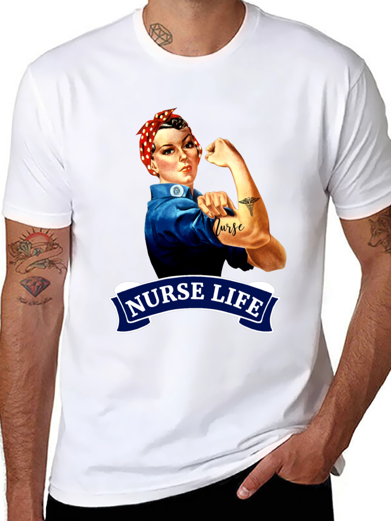 Nurse Life Rosie the Riveter Graphic Tee