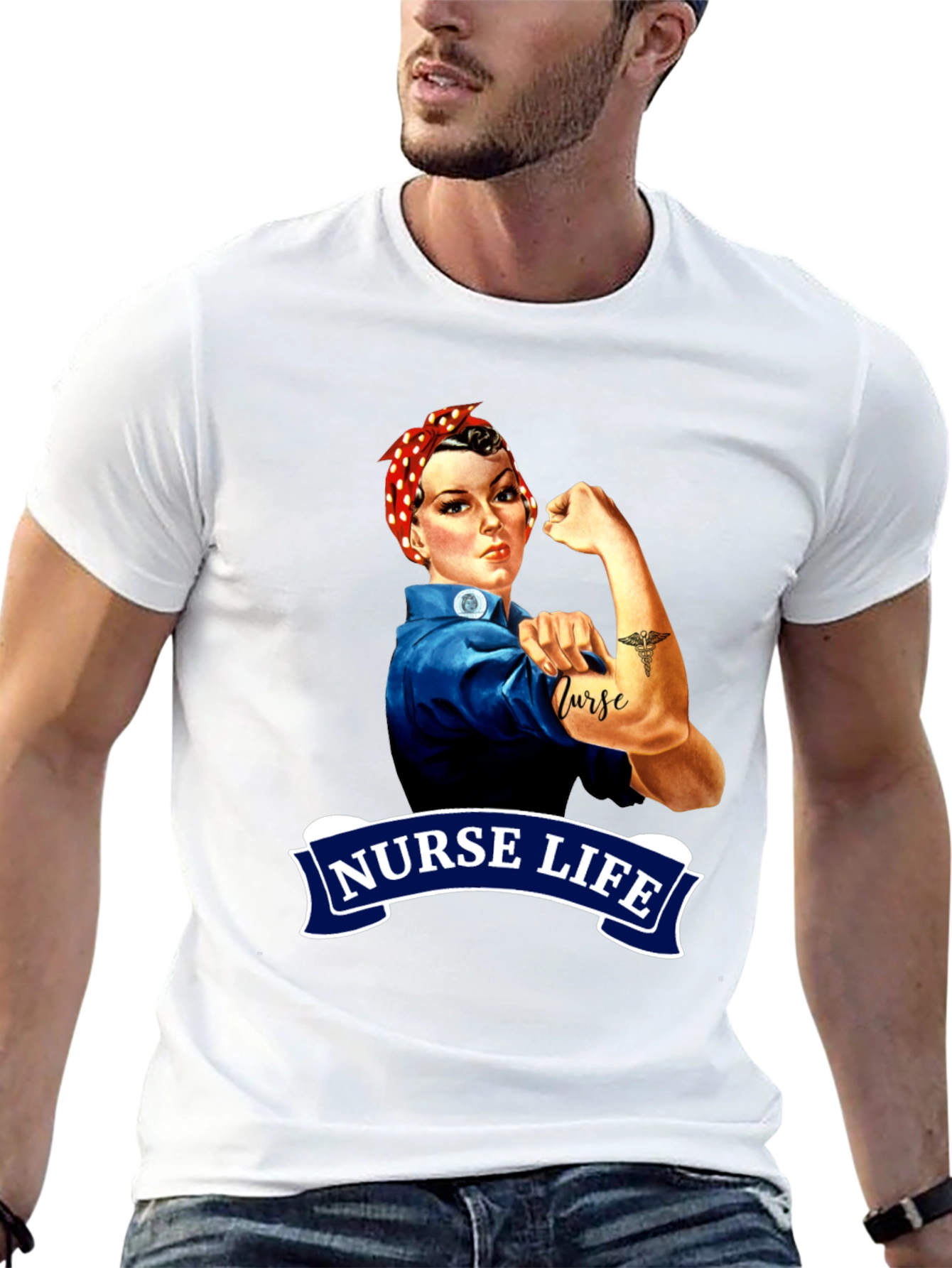 Nurse Life Rosie the Riveter Graphic Tee