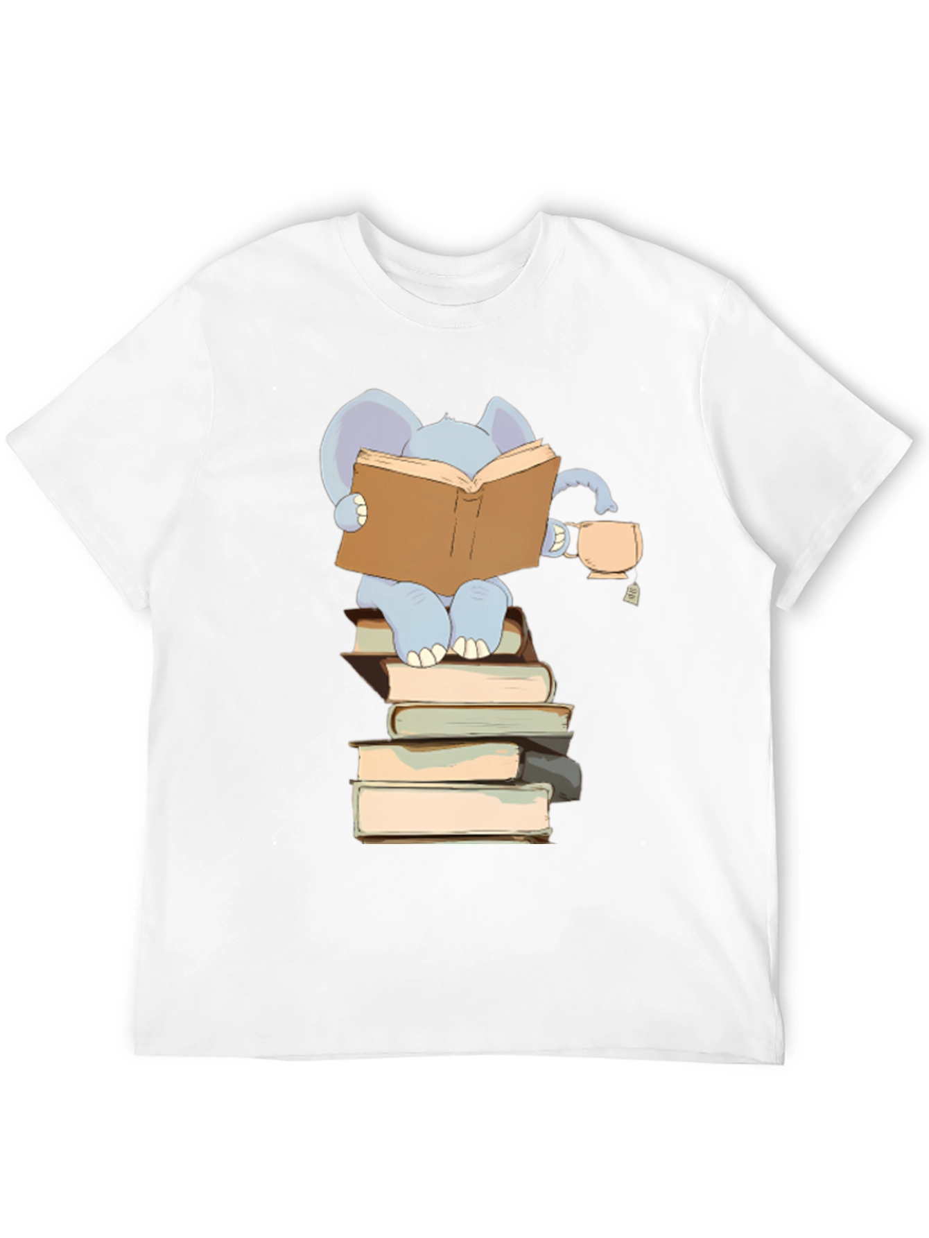 Elephant Reading Books T-Shirt - Black