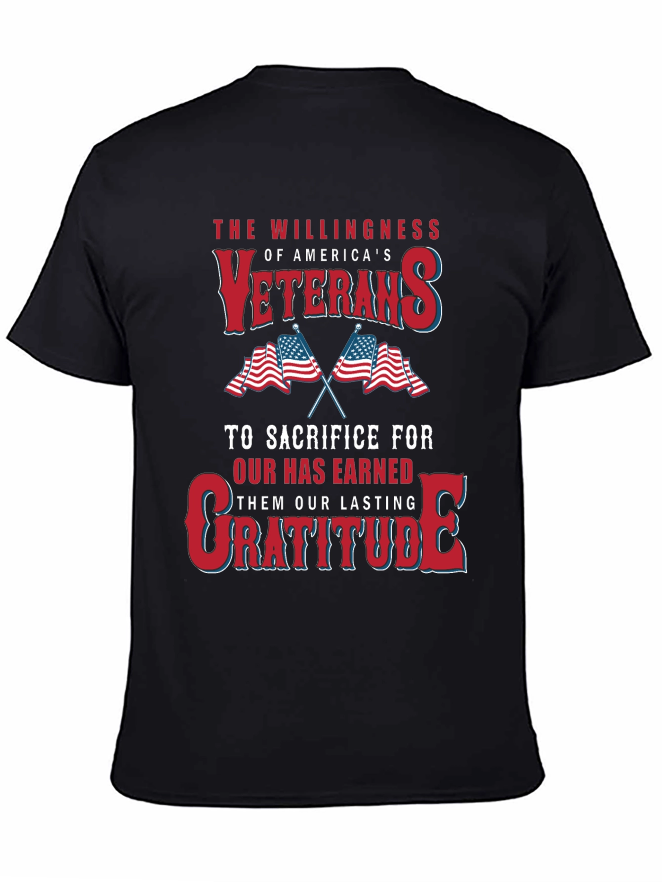 Veterans Gratitude T-Shirt: Patriotic USA Design